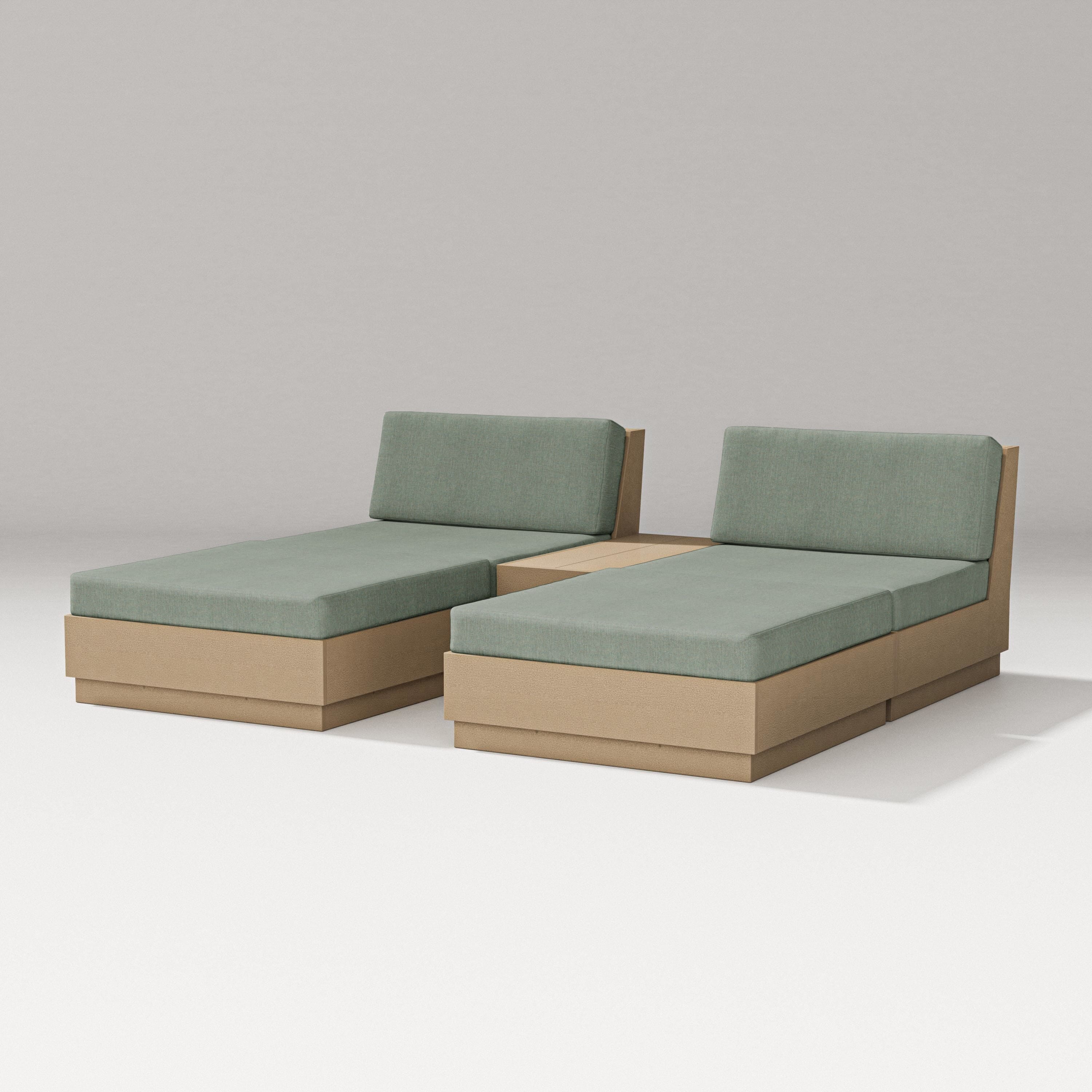 PW Designer Series Elevate Double Chaise Set in Vintage Sahara / Cast Sage