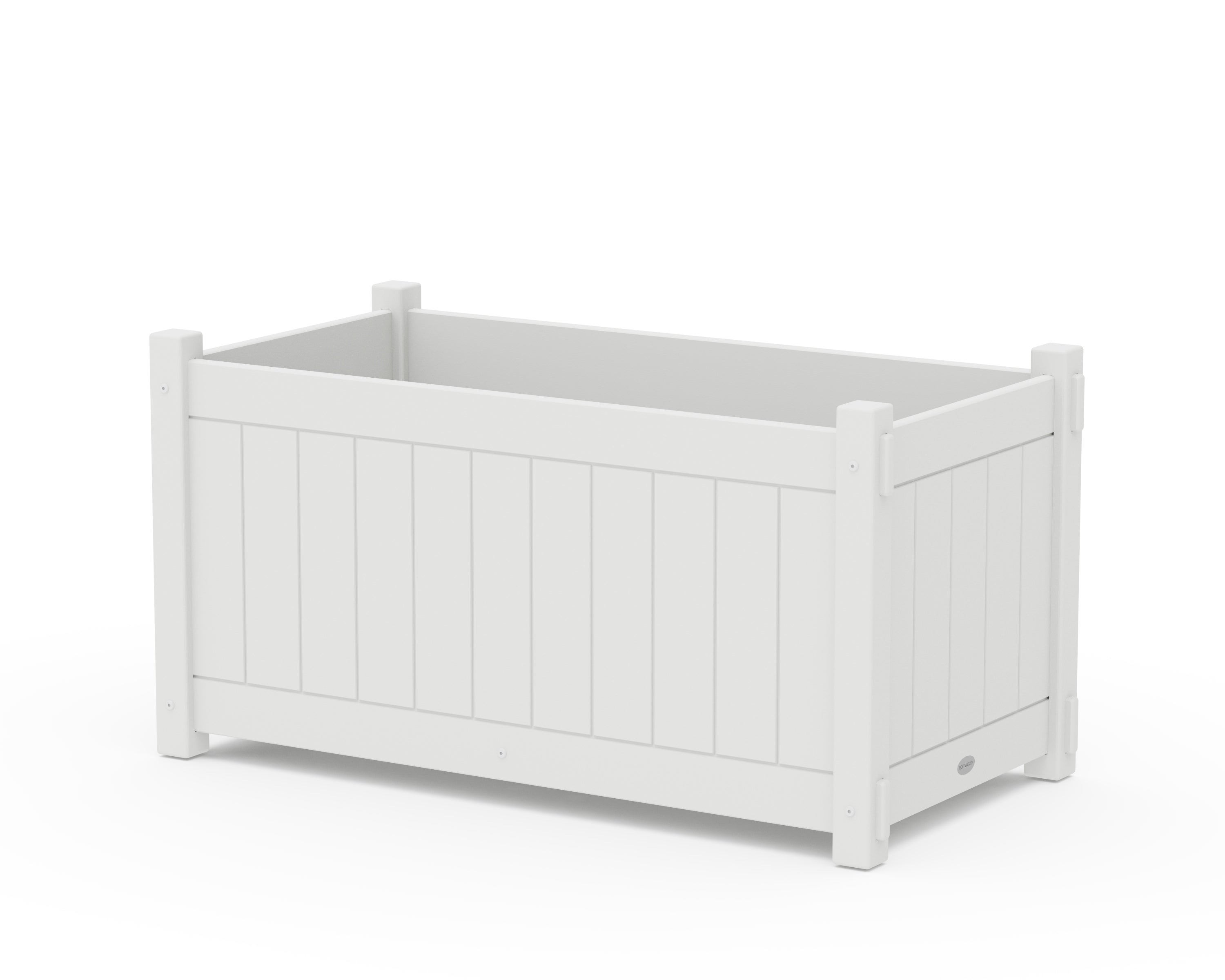 POLYWOOD Vineyard Large Rectangle Double Planter Box in White