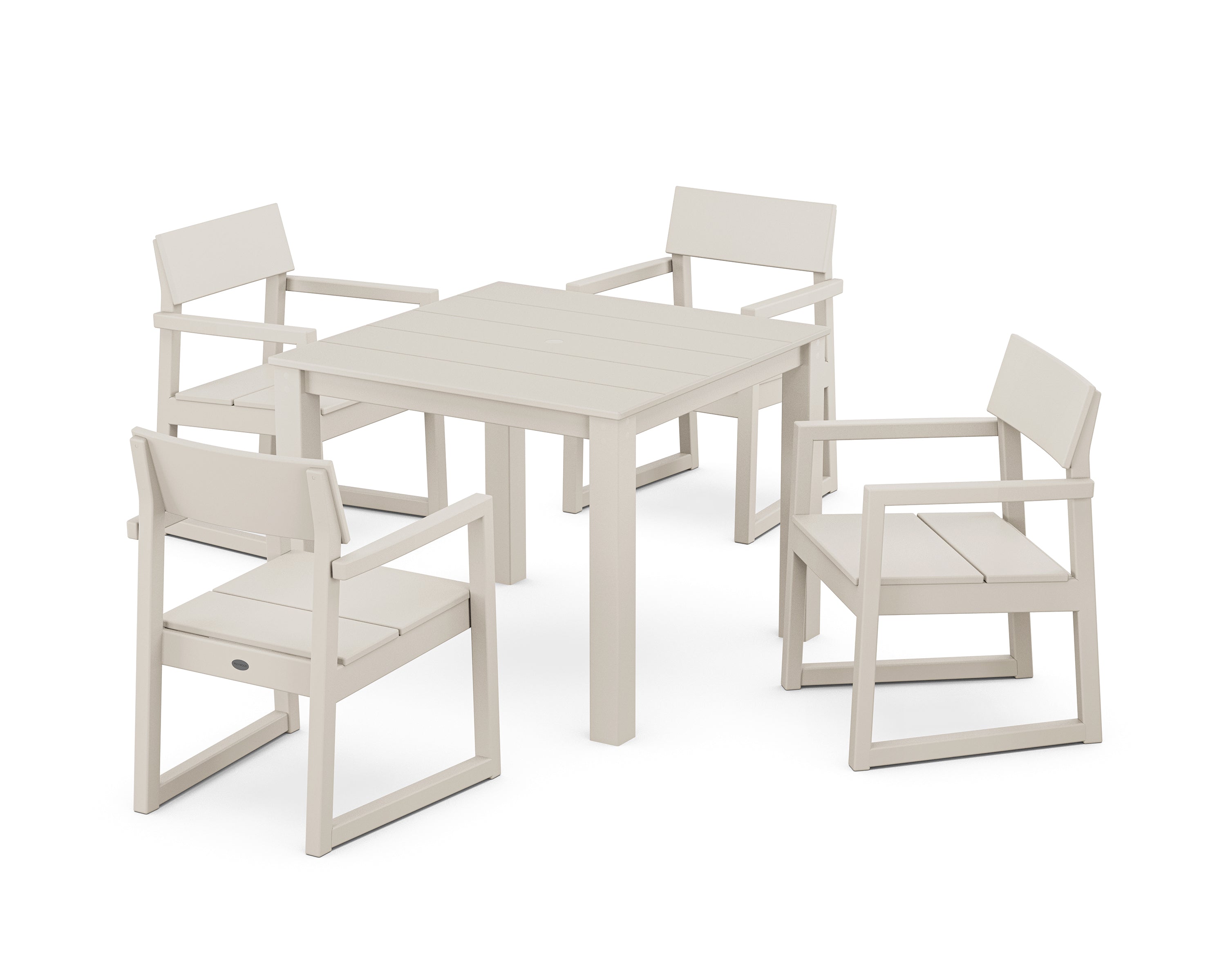 POLYWOOD EDGE 5-Piece Parsons Dining Set in Sand