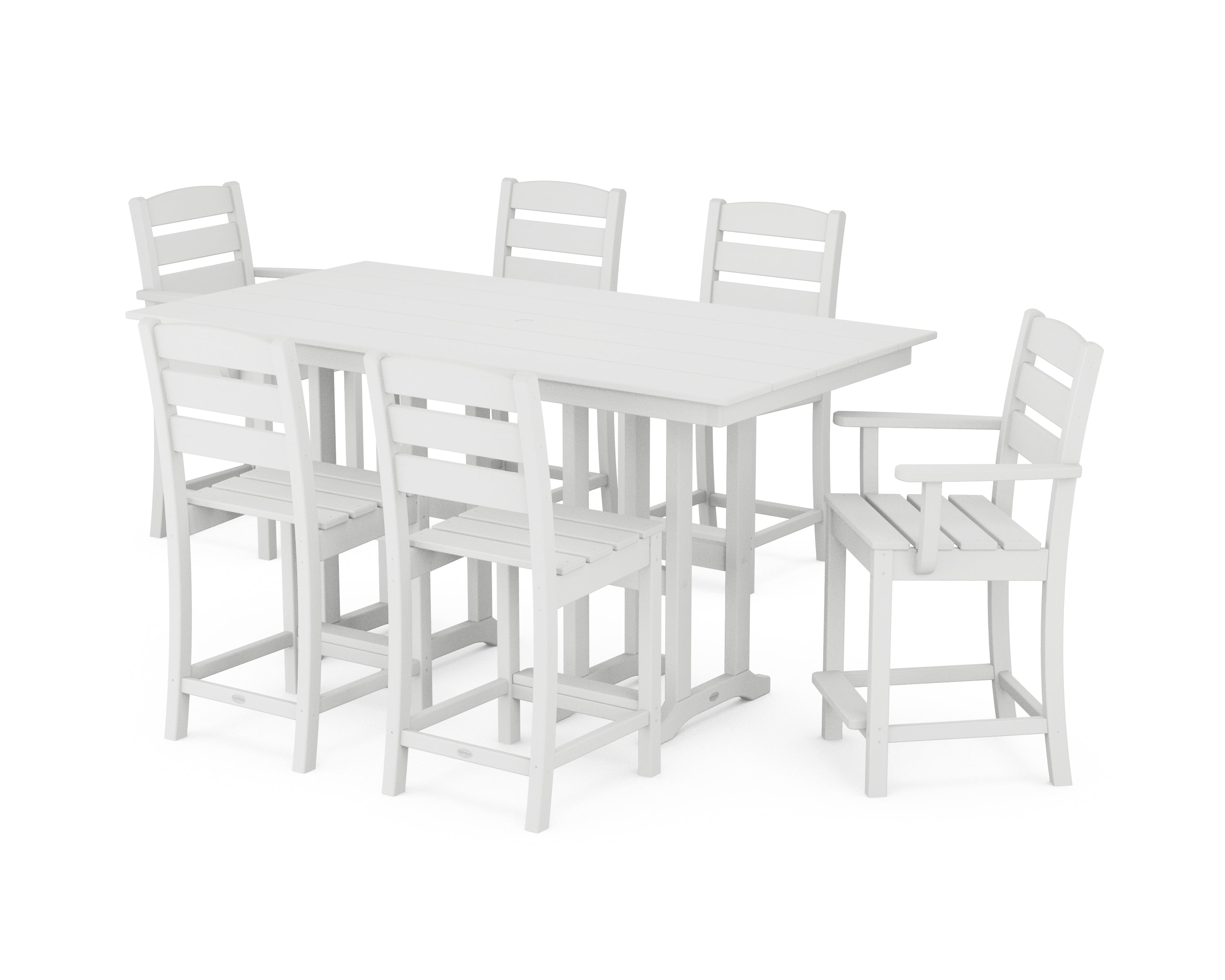 POLYWOOD® Lakeside 7-Piece Counter Set in White