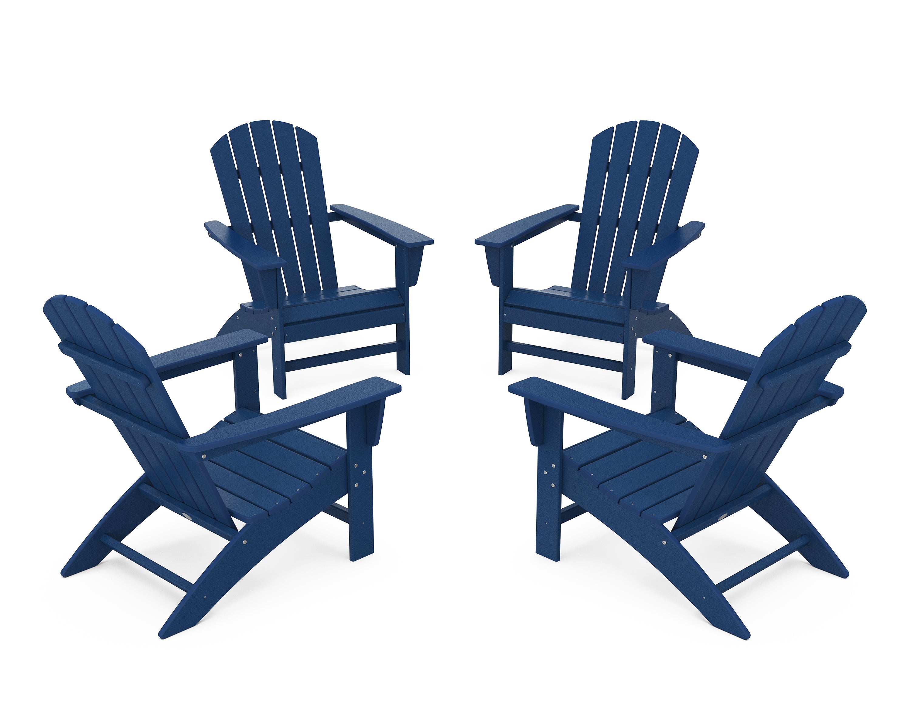POLYWOOD® Nautical 4-Piece Adirondack Conversation Set in Navy