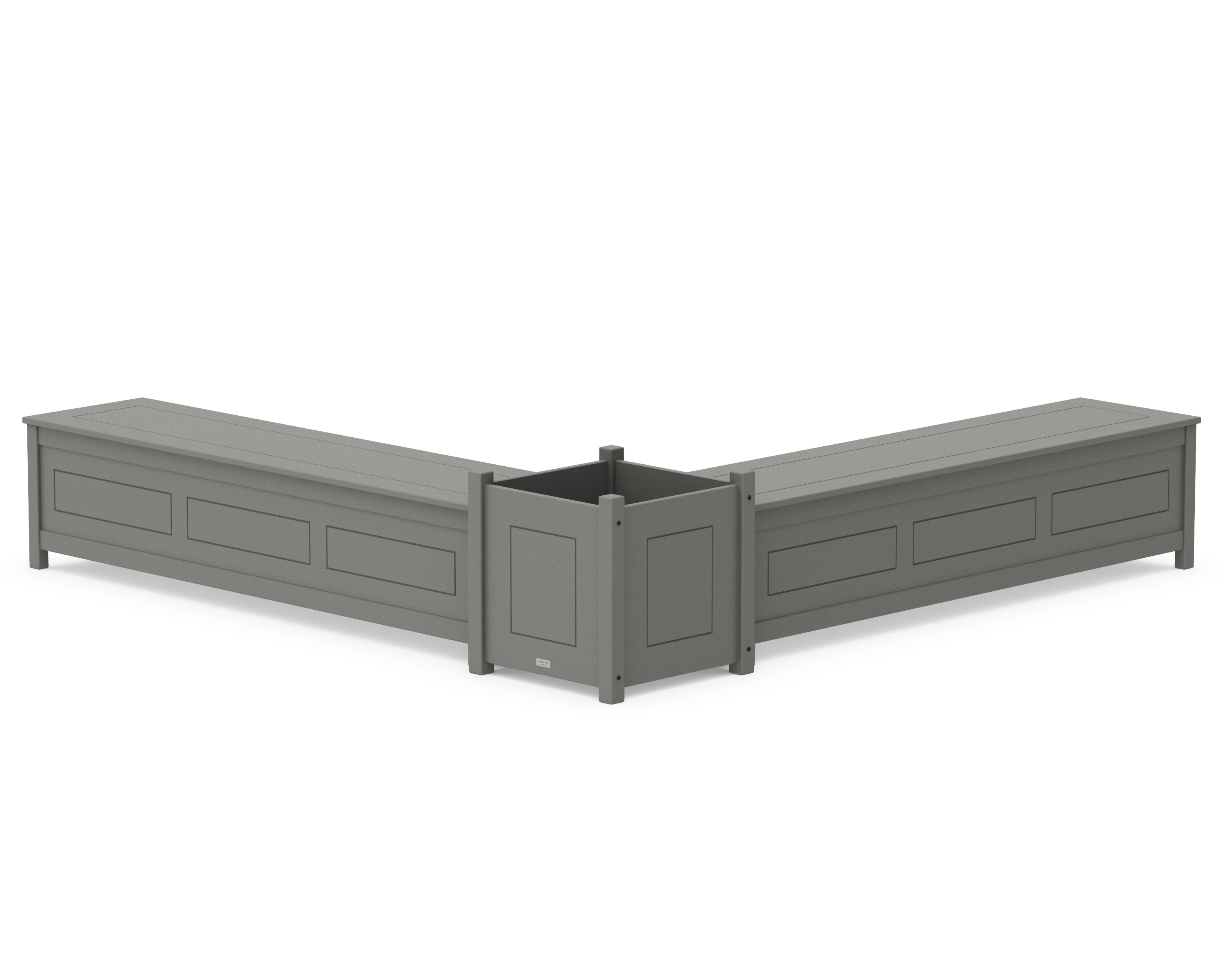 Country Living 72" Country Living L- Shaped Planter Storage Bench Set- Large in Slate Grey
