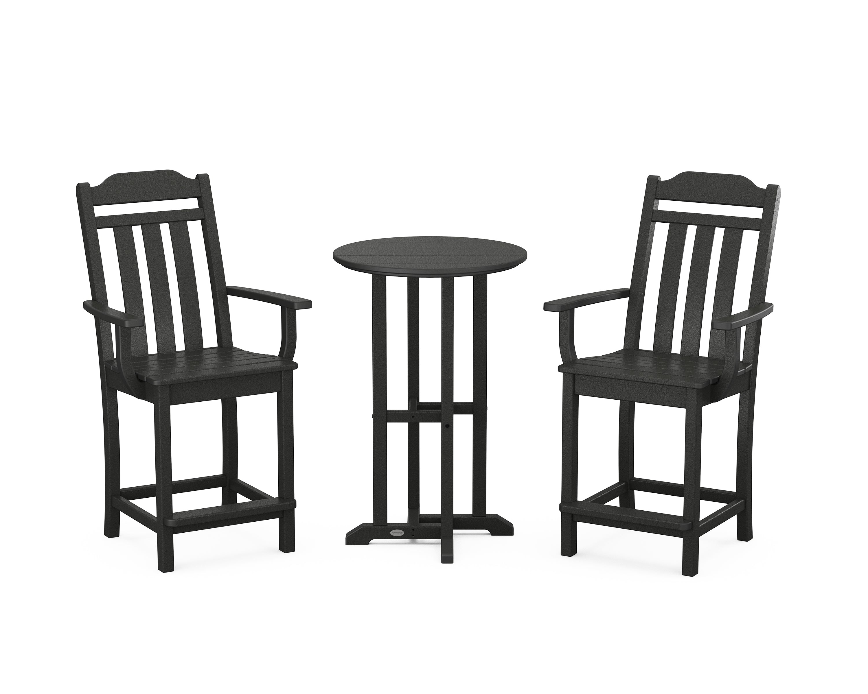 POLYWOOD Country Living 3-Piece Farmhouse Counter Set in Black