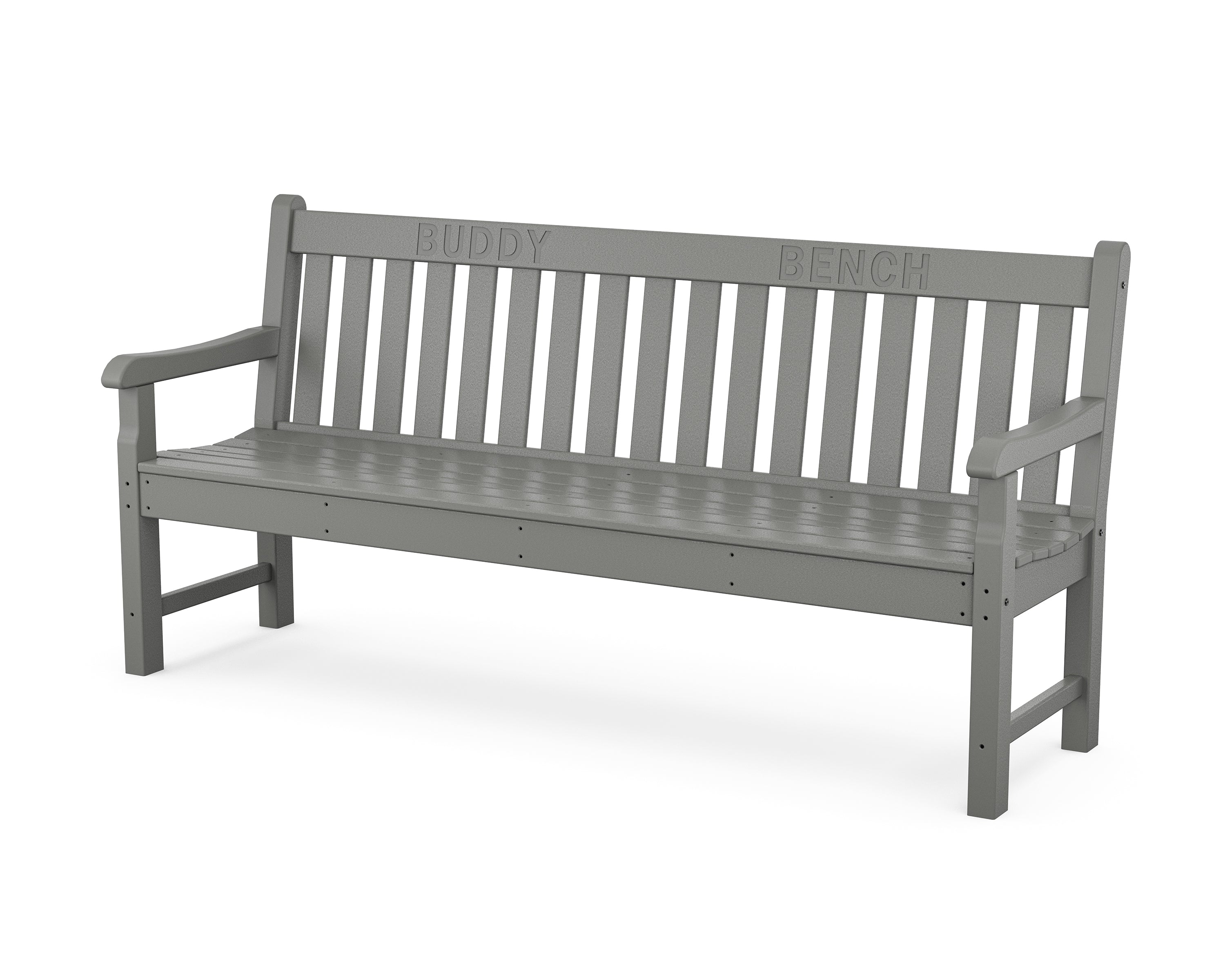 POLYWOOD® 72” Buddy Bench in Slate Grey