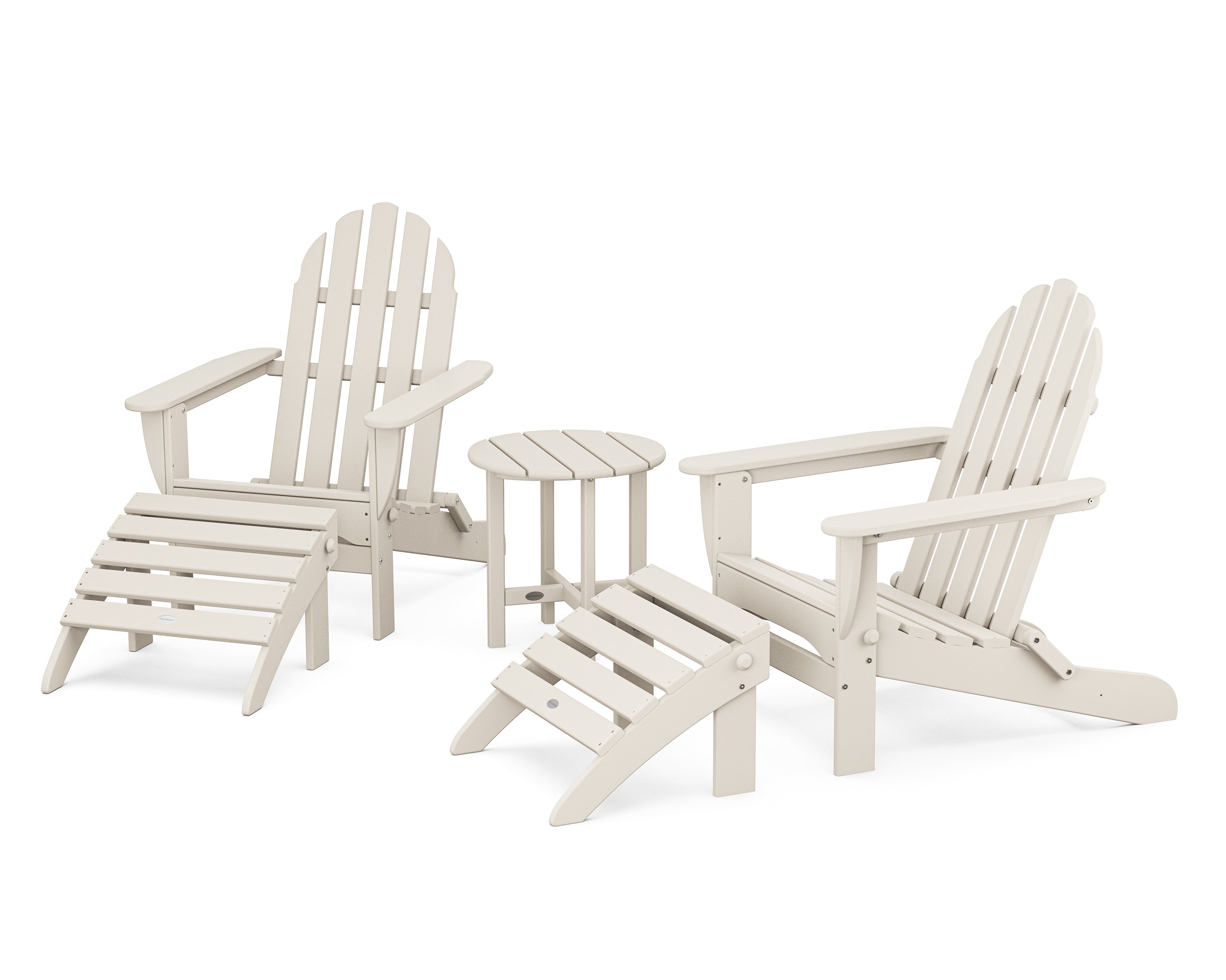 POLYWOOD Classic Adirondack 5-Piece Casual Set in Sand