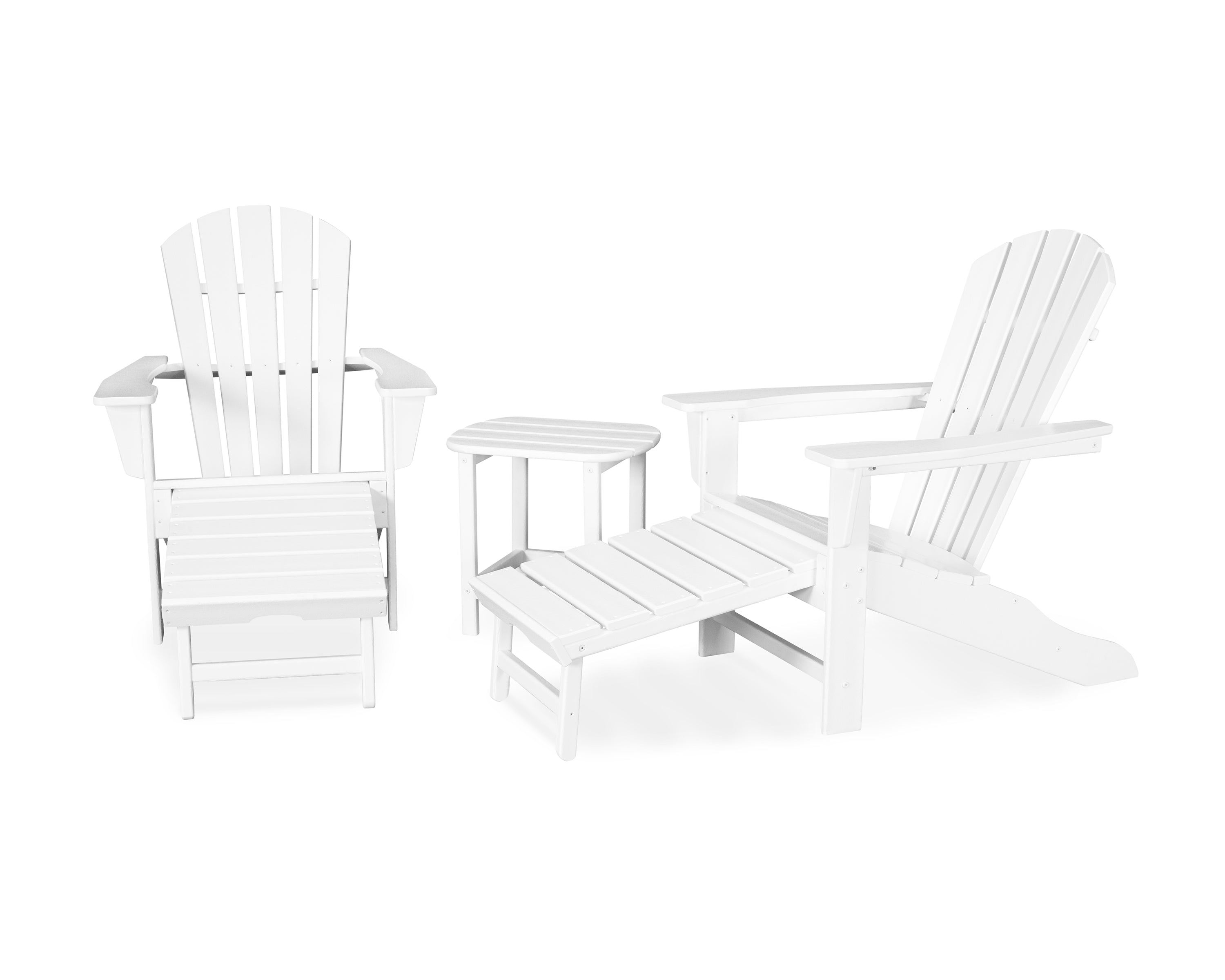 POLYWOOD Palm Coast Ultimate Adirondack 3-Piece Set in White
