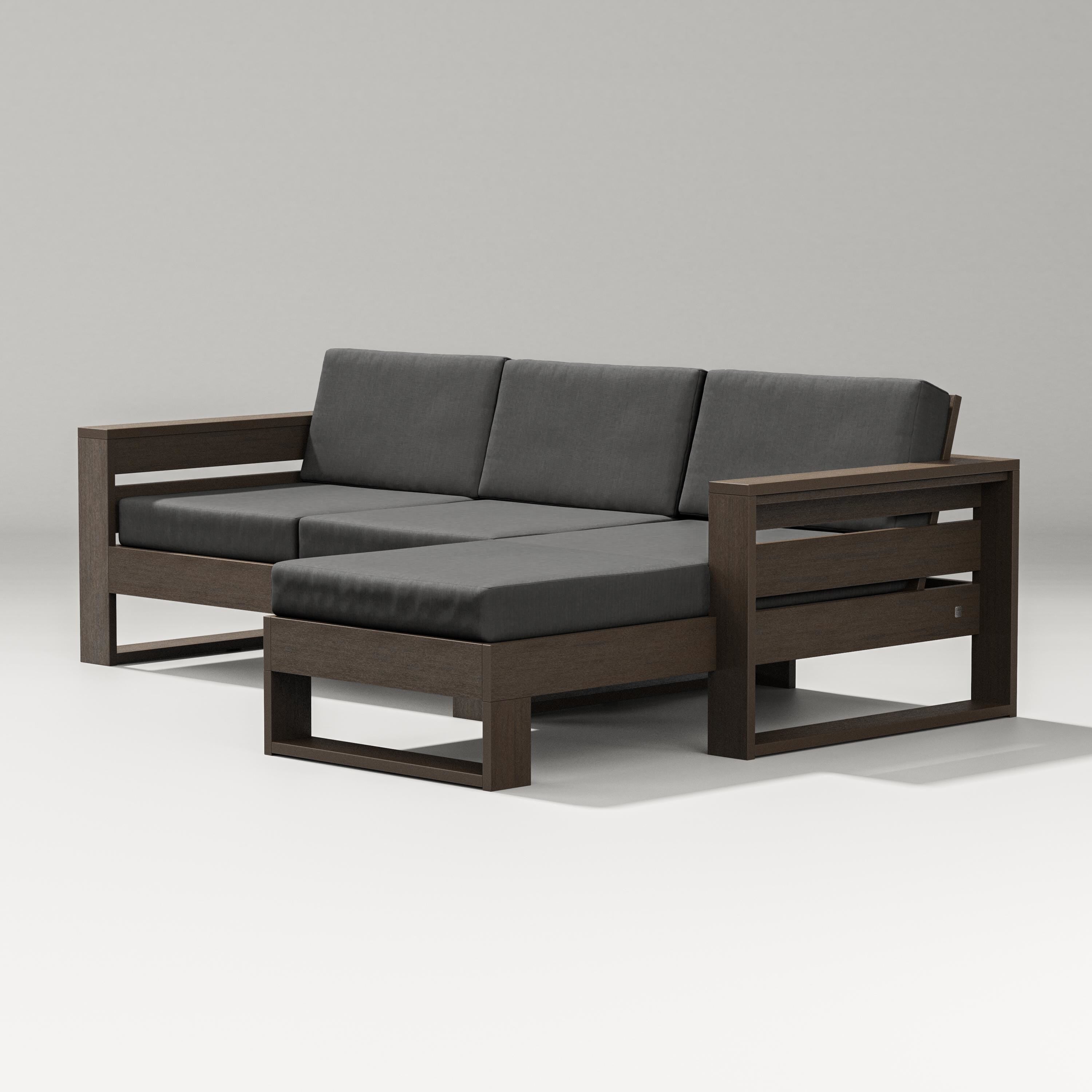 PW Designer Series Latitude Right Chaise Sectional in Kona / Spectrum Carbon