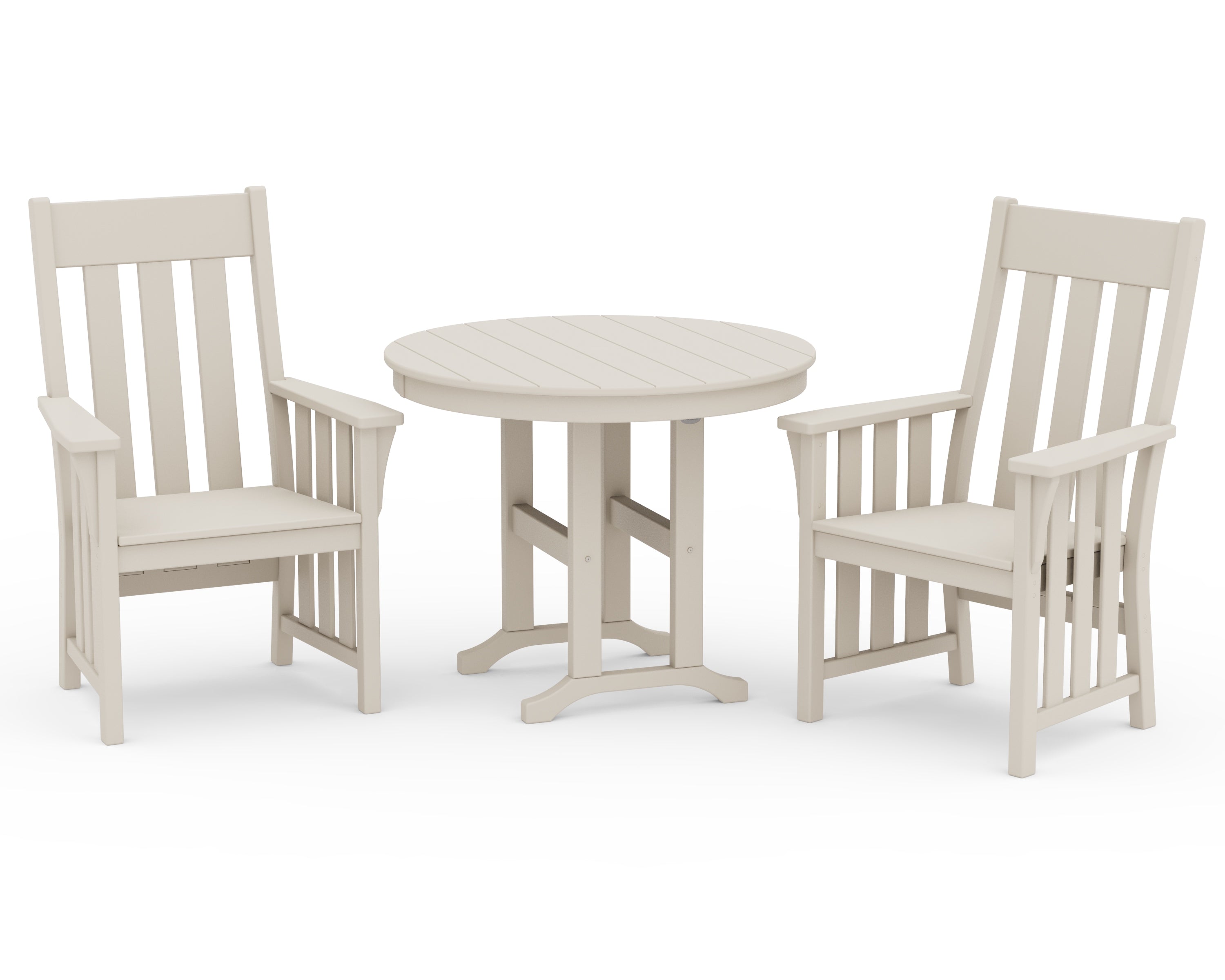 Martha Stewart by POLYWOOD Acadia 3-Piece Farmhouse Dining Set in Sand