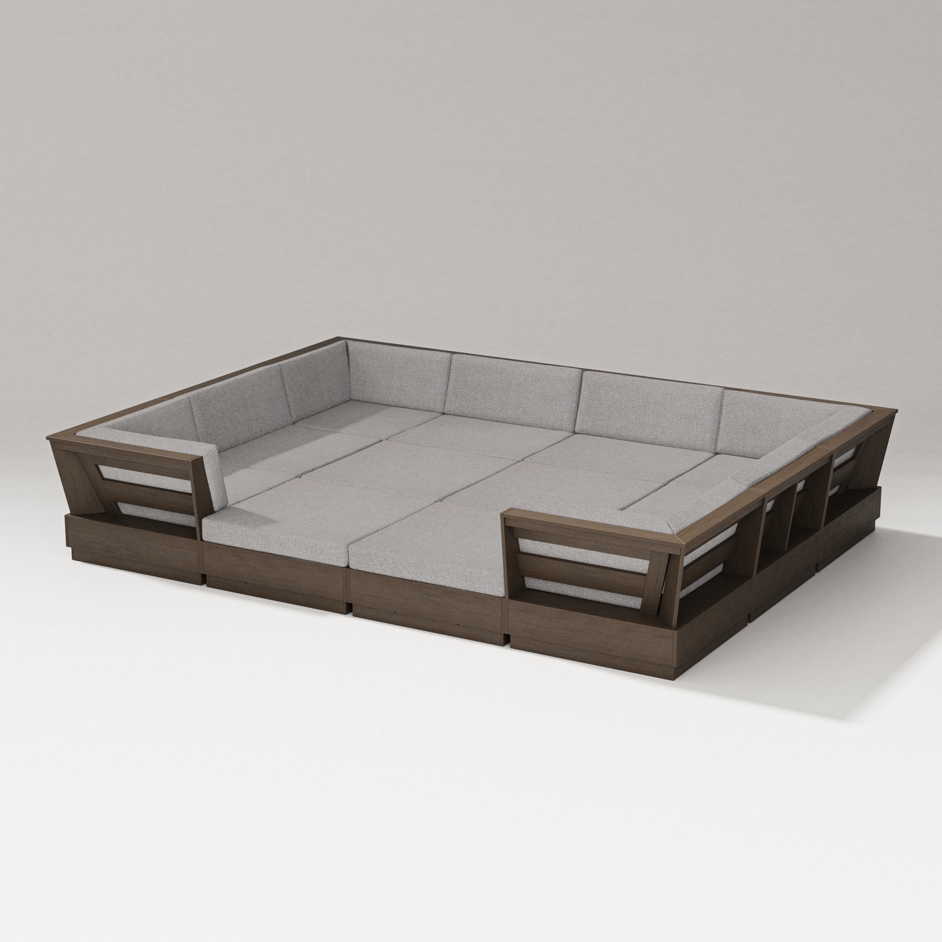 PW Designer Series Elevate 12-Piece Pit Sectional in Kona / Grey Mist