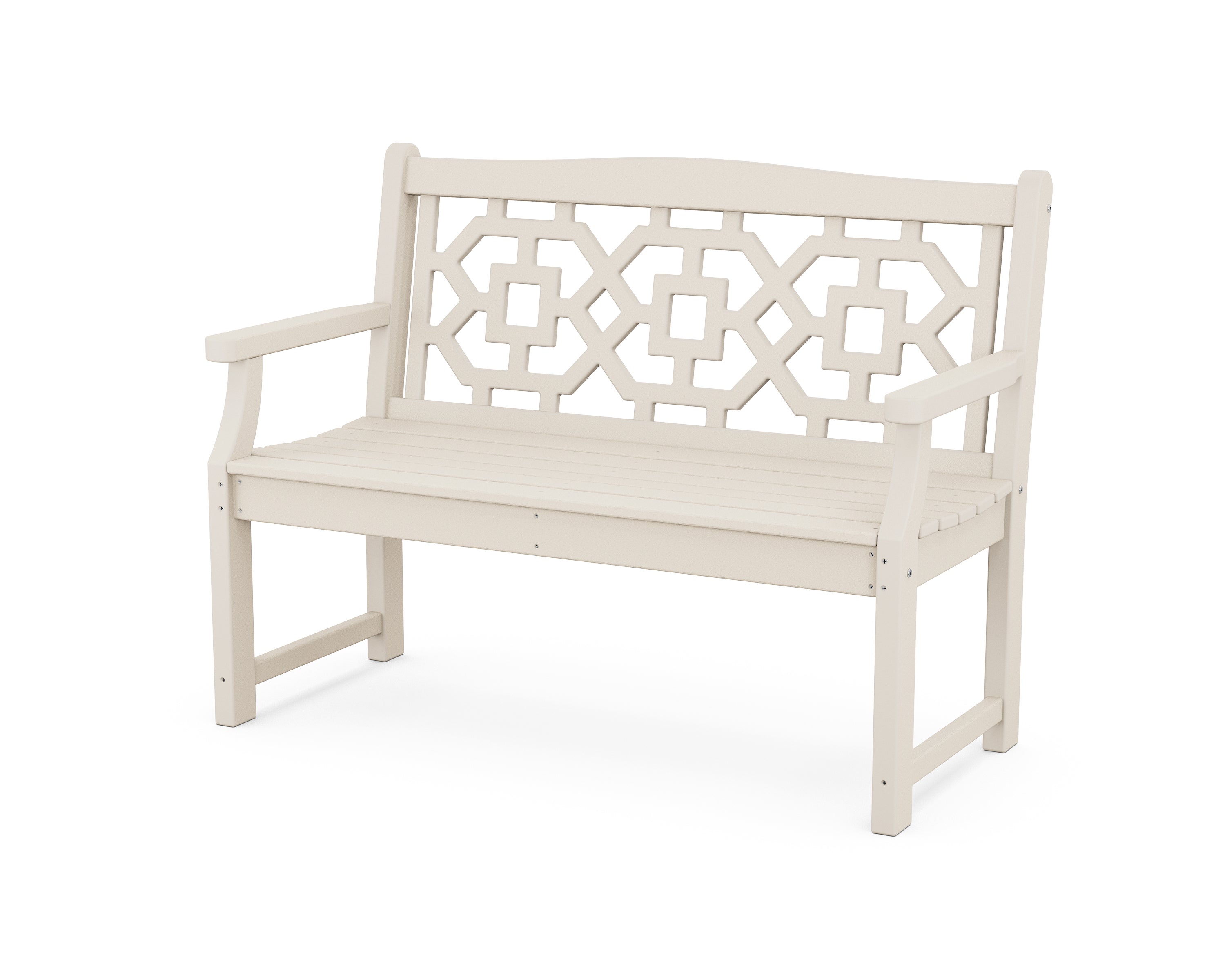 Martha Stewart by POLYWOOD Chinoiserie 48” Garden Bench in Sand