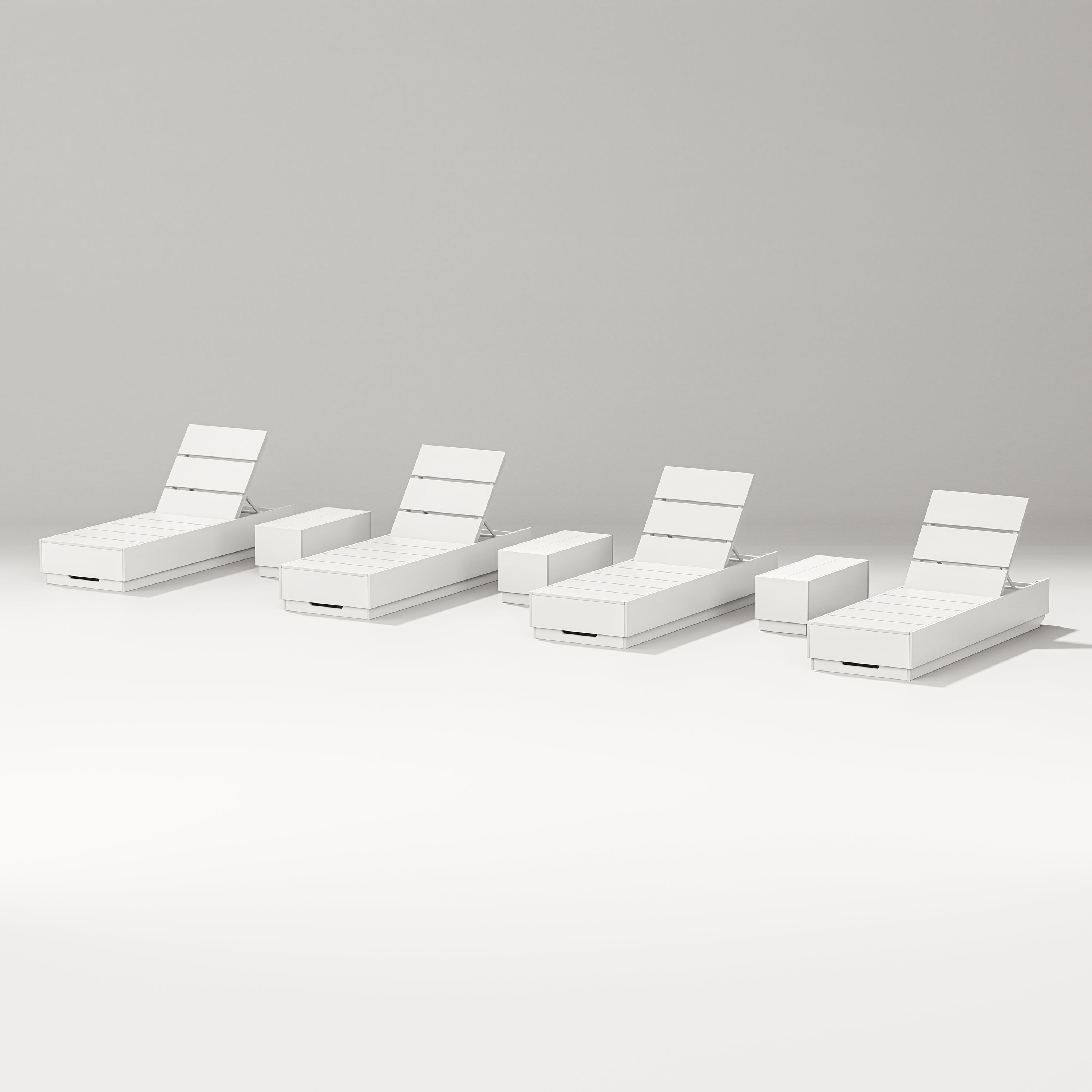 POLYWOOD Designer Series Elevate 7-Piece Chaise Lounge Set in Vintage White