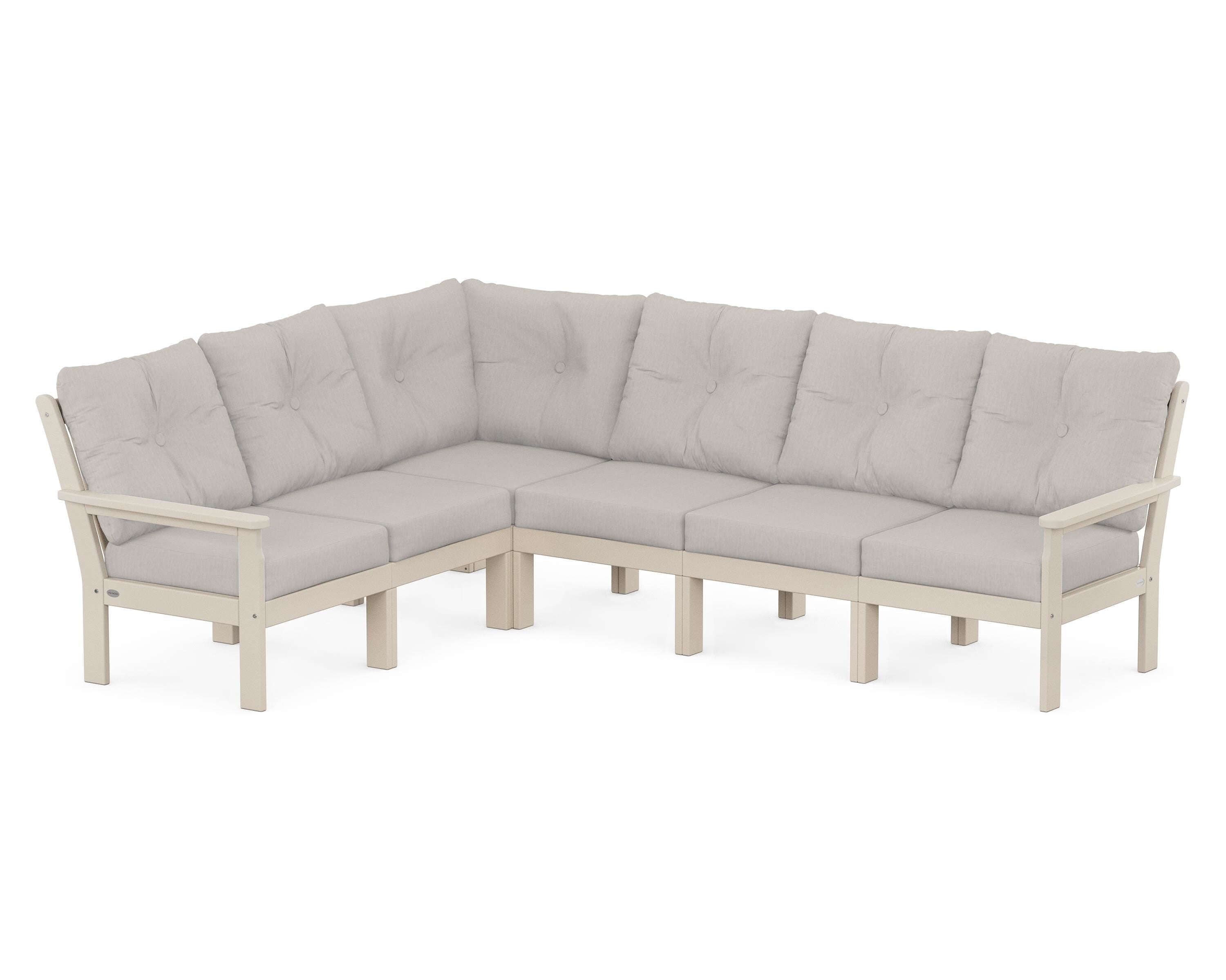 POLYWOOD Vineyard 6-Piece Sectional in Sand / Cast Ash