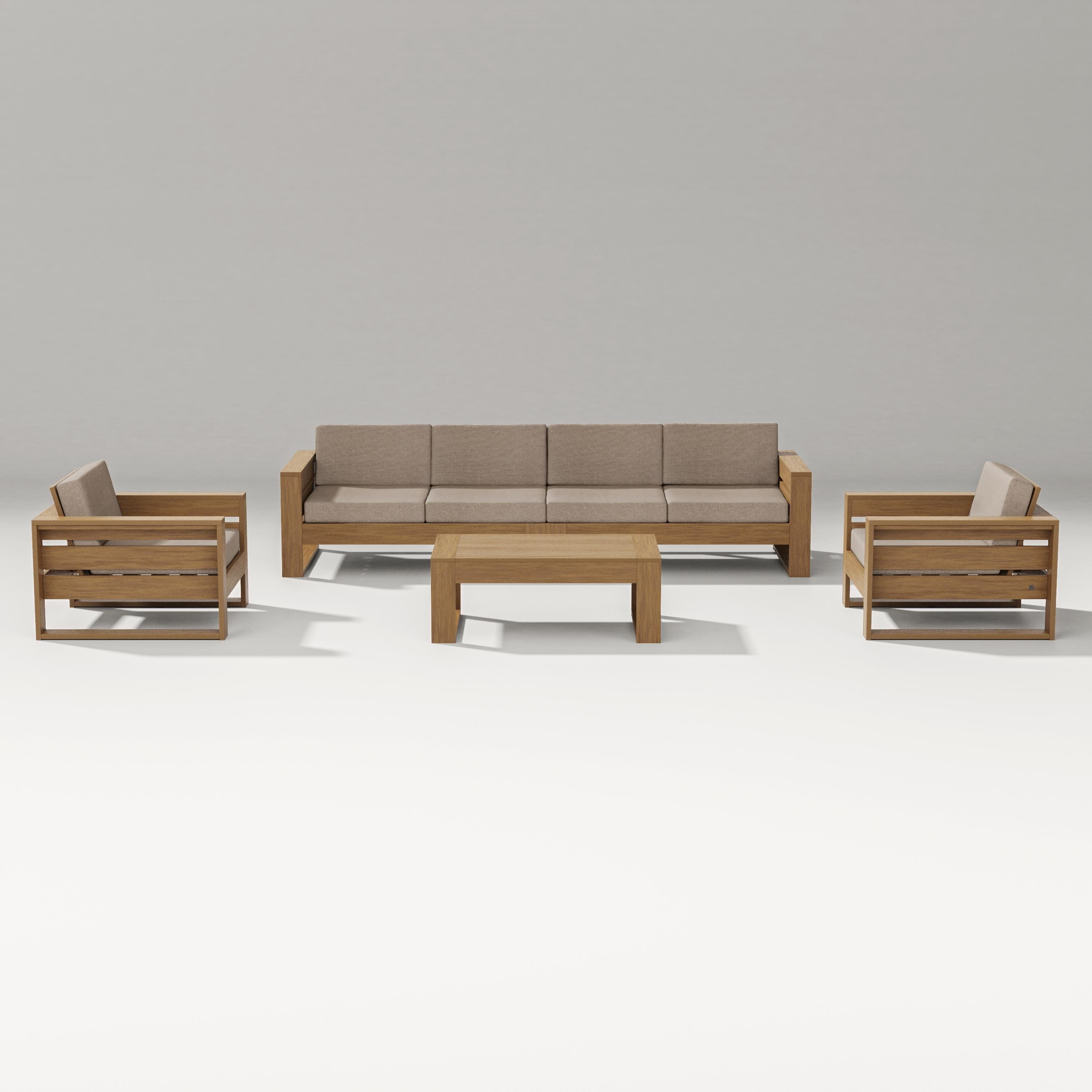PW Designer Series Latitude 5-Piece Lounge Sofa Set in Natural / Spiced Burlap
