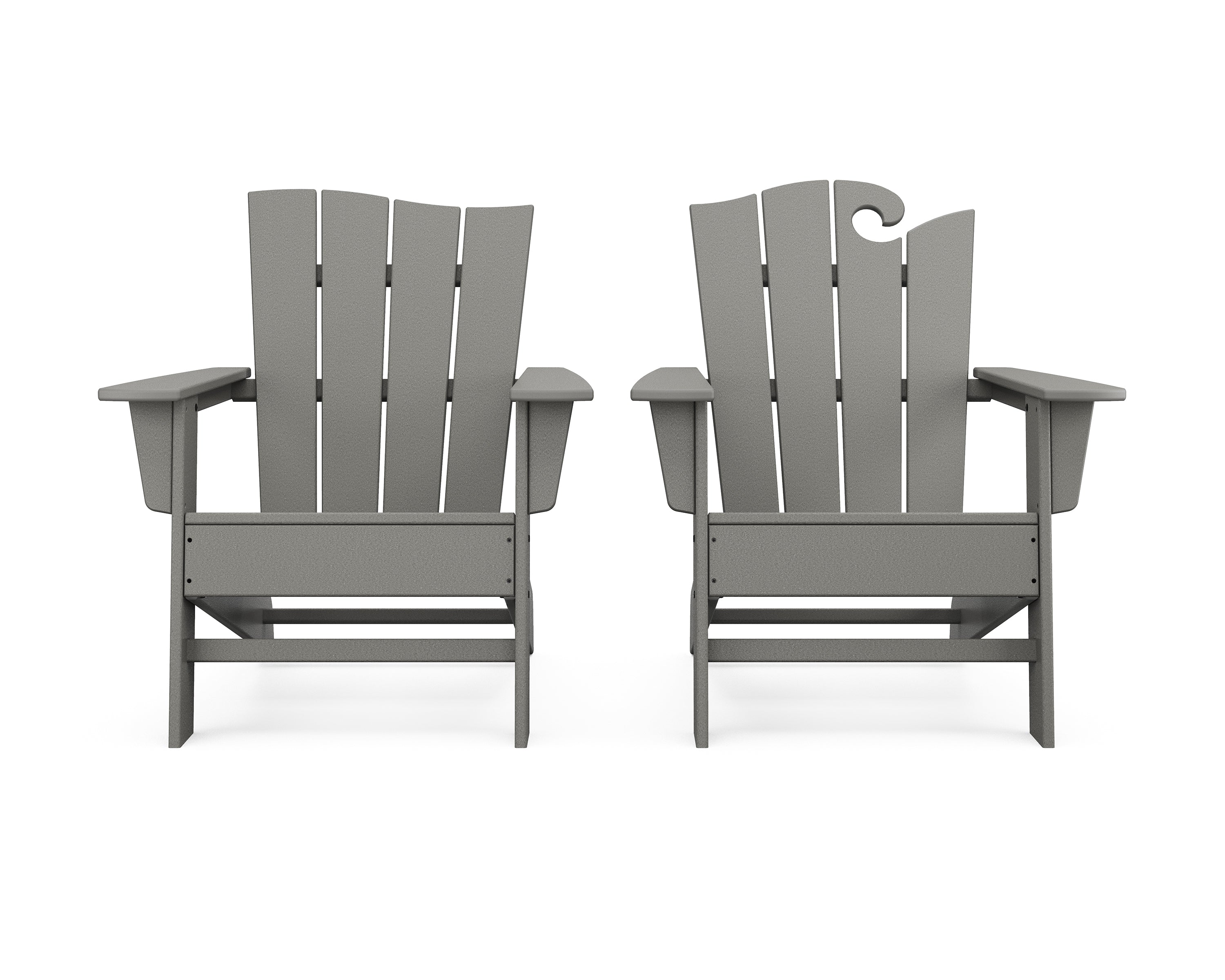 POLYWOOD® Wave 2-Piece Adirondack Set with The Wave Chair Left in Slate Grey