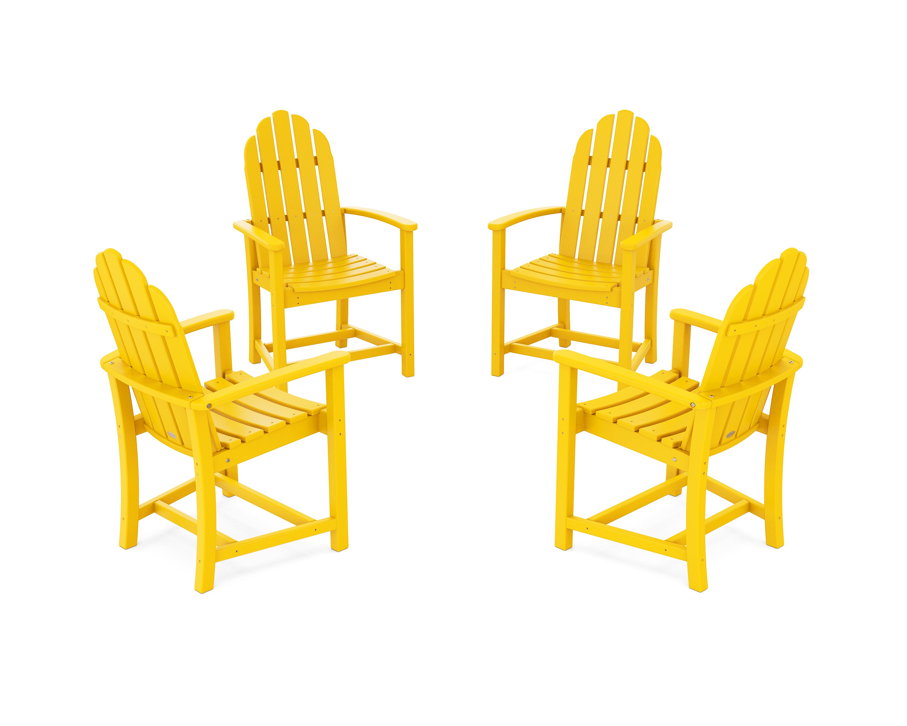 POLYWOOD Classic 4-Piece Upright Adirondack Conversation Set in Lemon