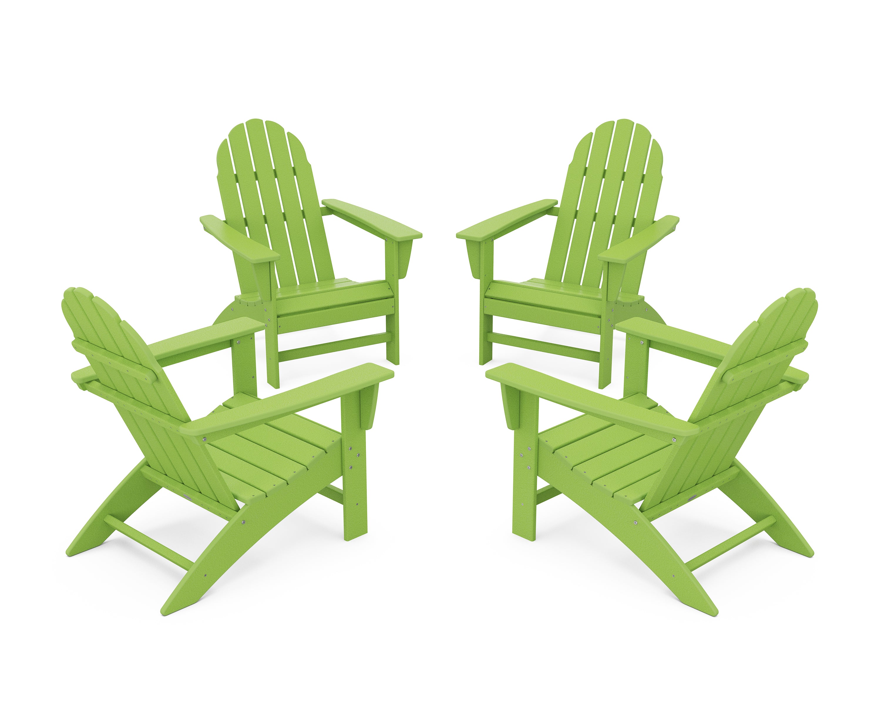 POLYWOOD Vineyard 4-Piece Adirondack Conversation Set in Lime