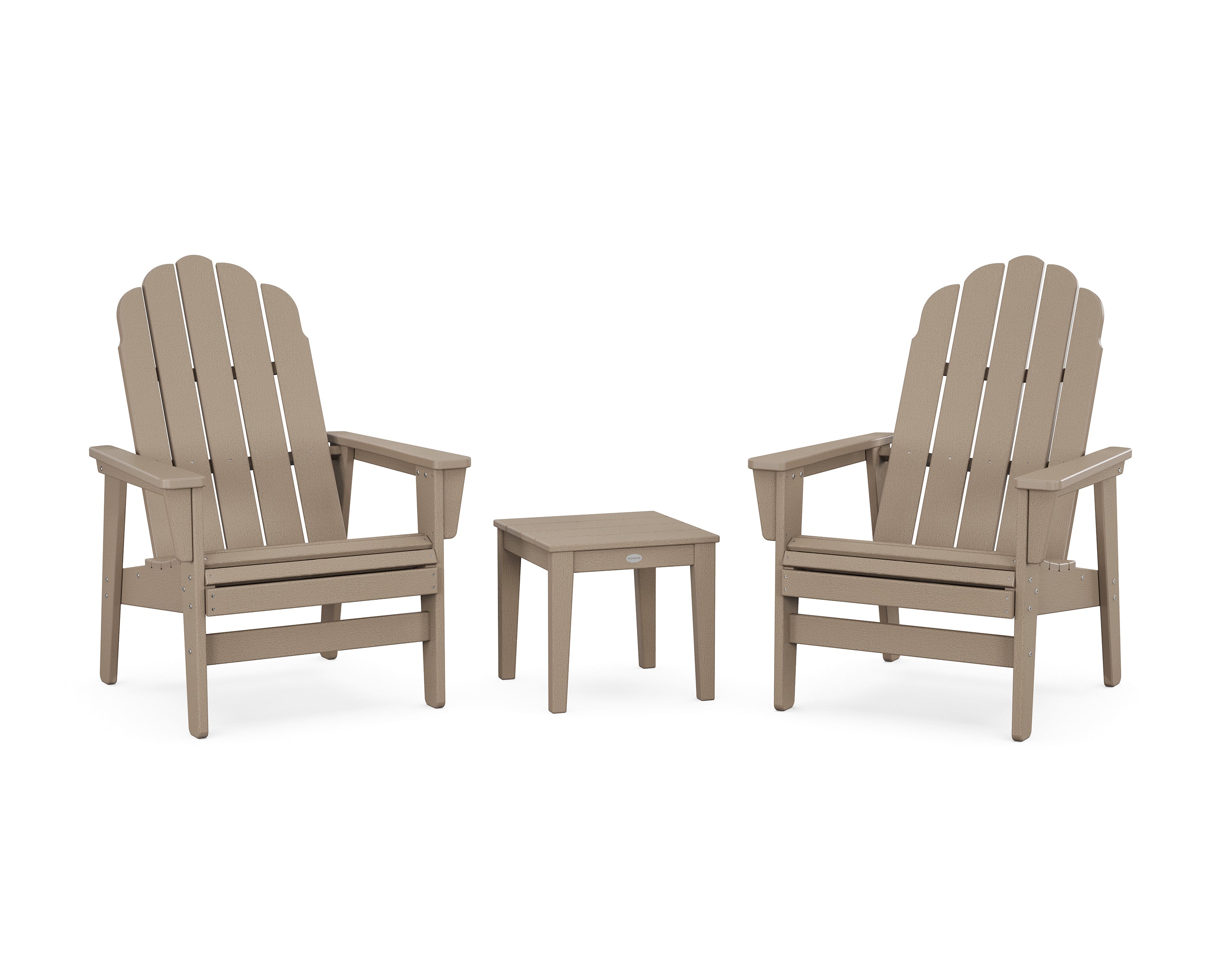 POLYWOOD 3-Piece Vineyard Grand Upright Adirondack Set in Vintage Sahara