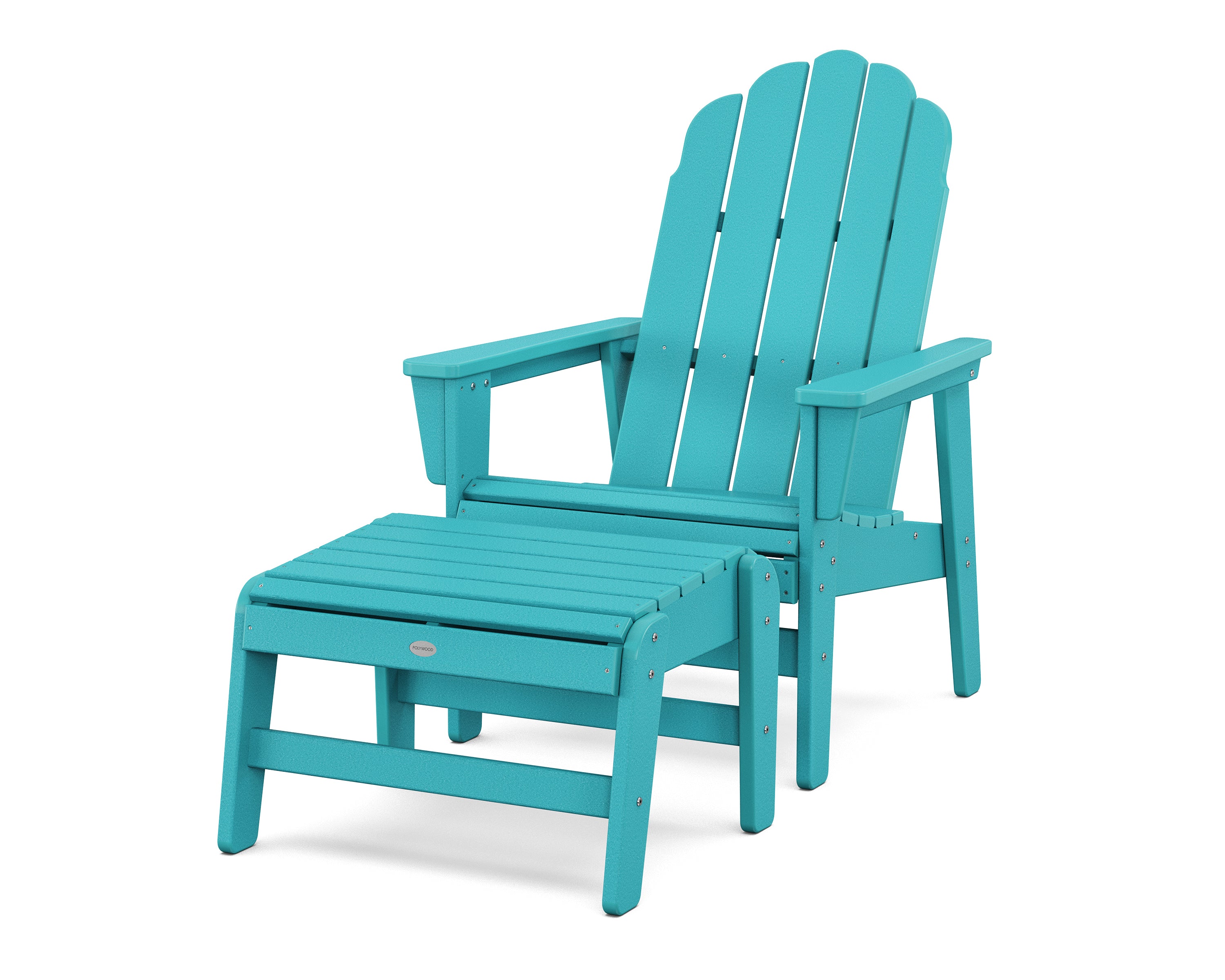 POLYWOOD Vineyard Grand Upright Adirondack Chair with Ottoman in Aruba
