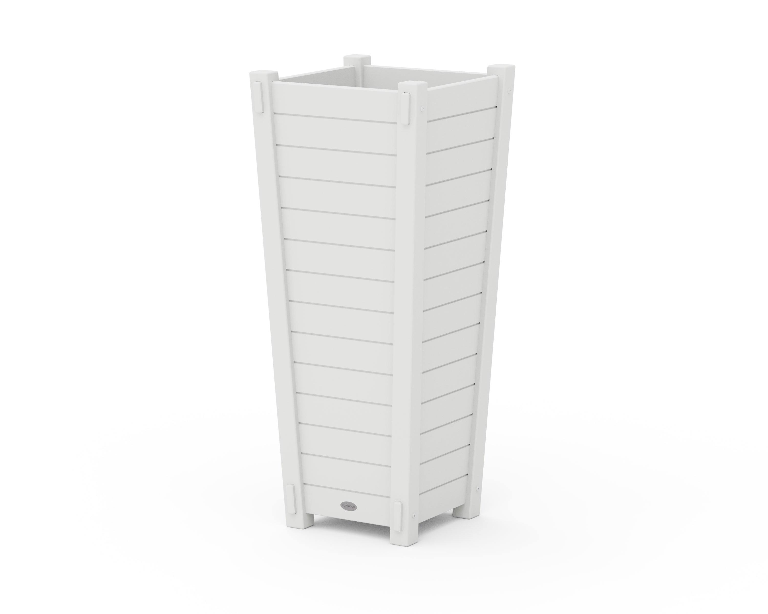 POLYWOOD Nautical Tapered Square Tall Planter Box in White