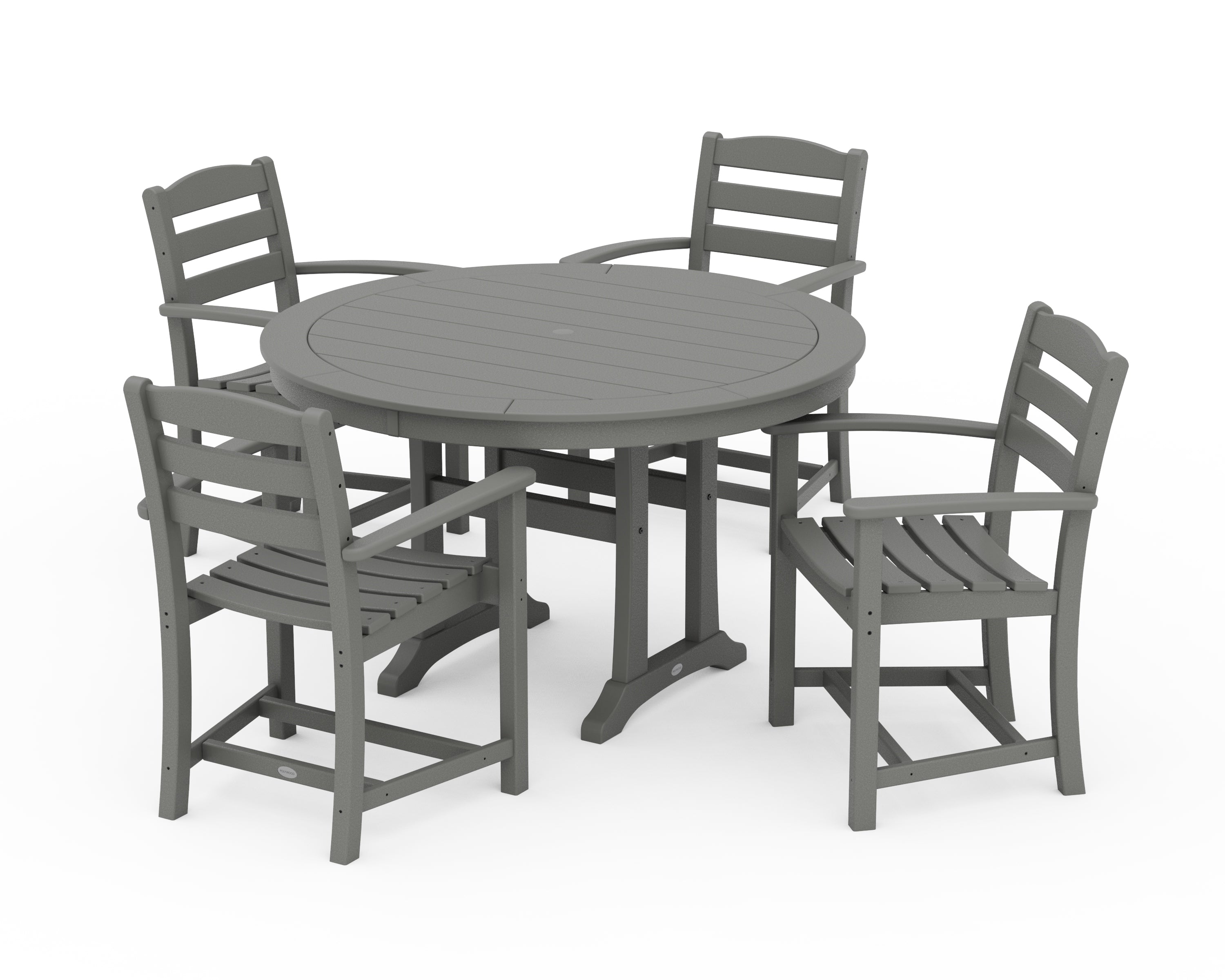 POLYWOOD La Casa Café 5-Piece Arm Chair Dining Set in Slate Grey
