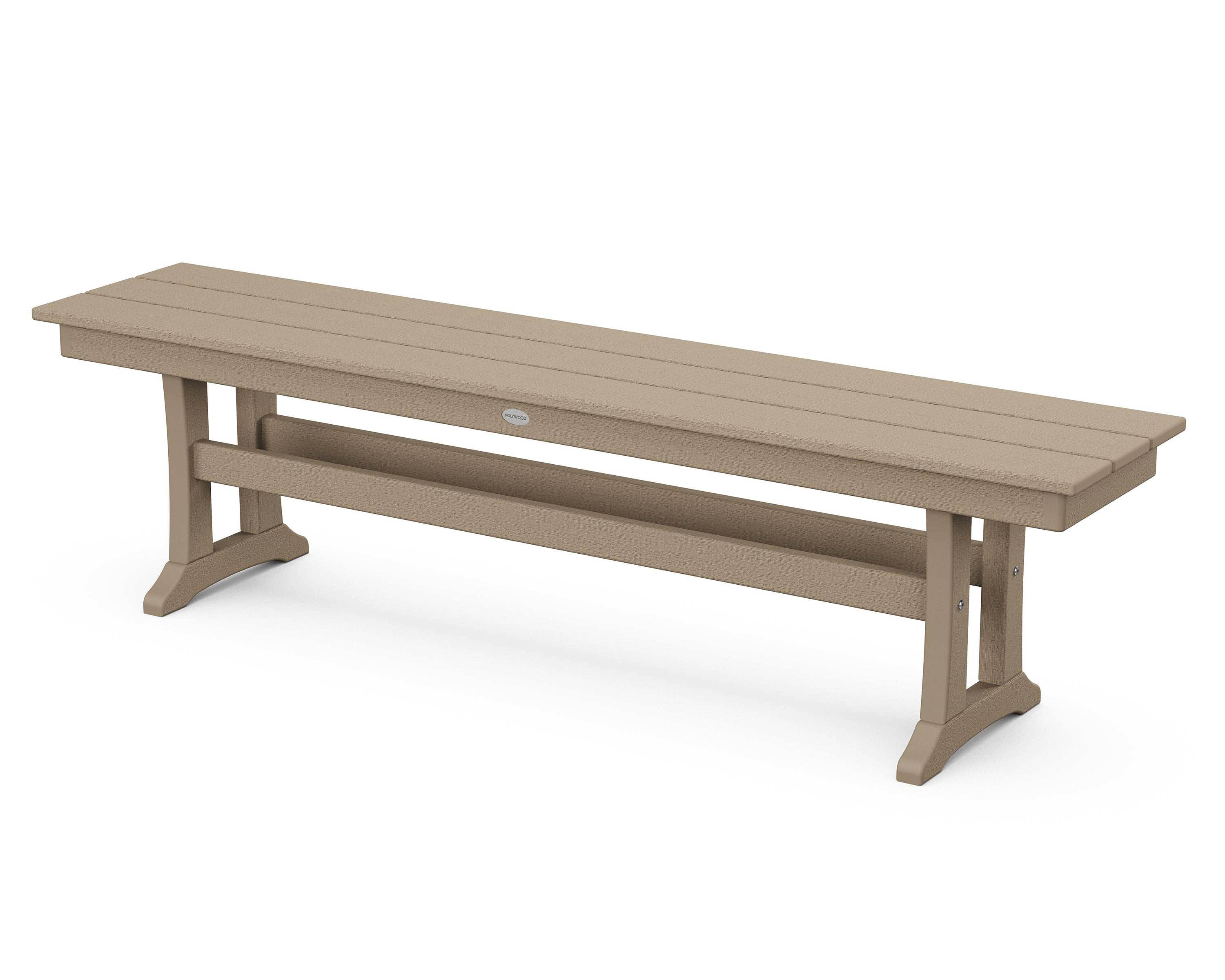 POLYWOOD® Farmhouse Trestle 65" Bench in Vintage Sahara