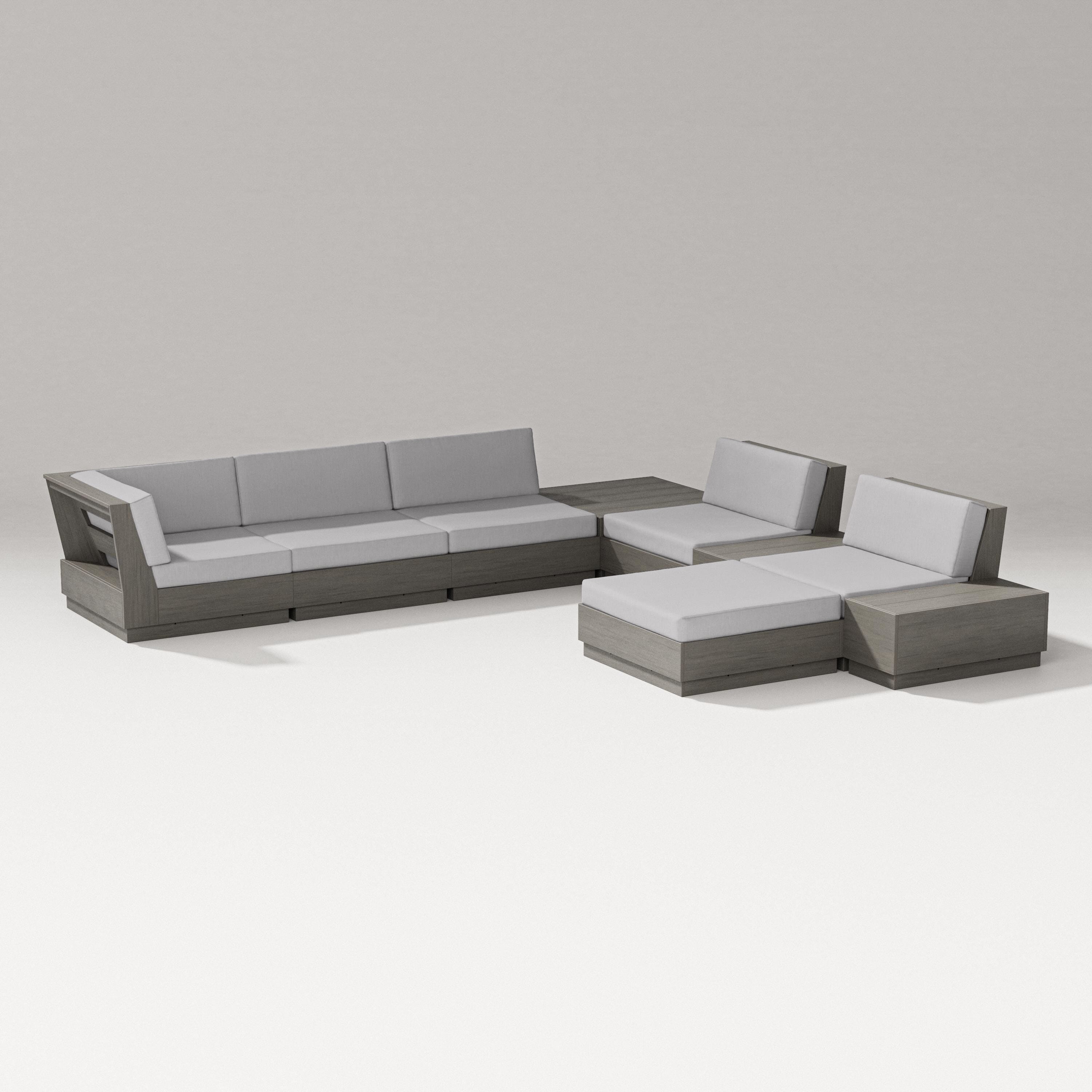 PW Designer Series Elevate 9-Piece Conversation Sectional in Driftwood / Granite