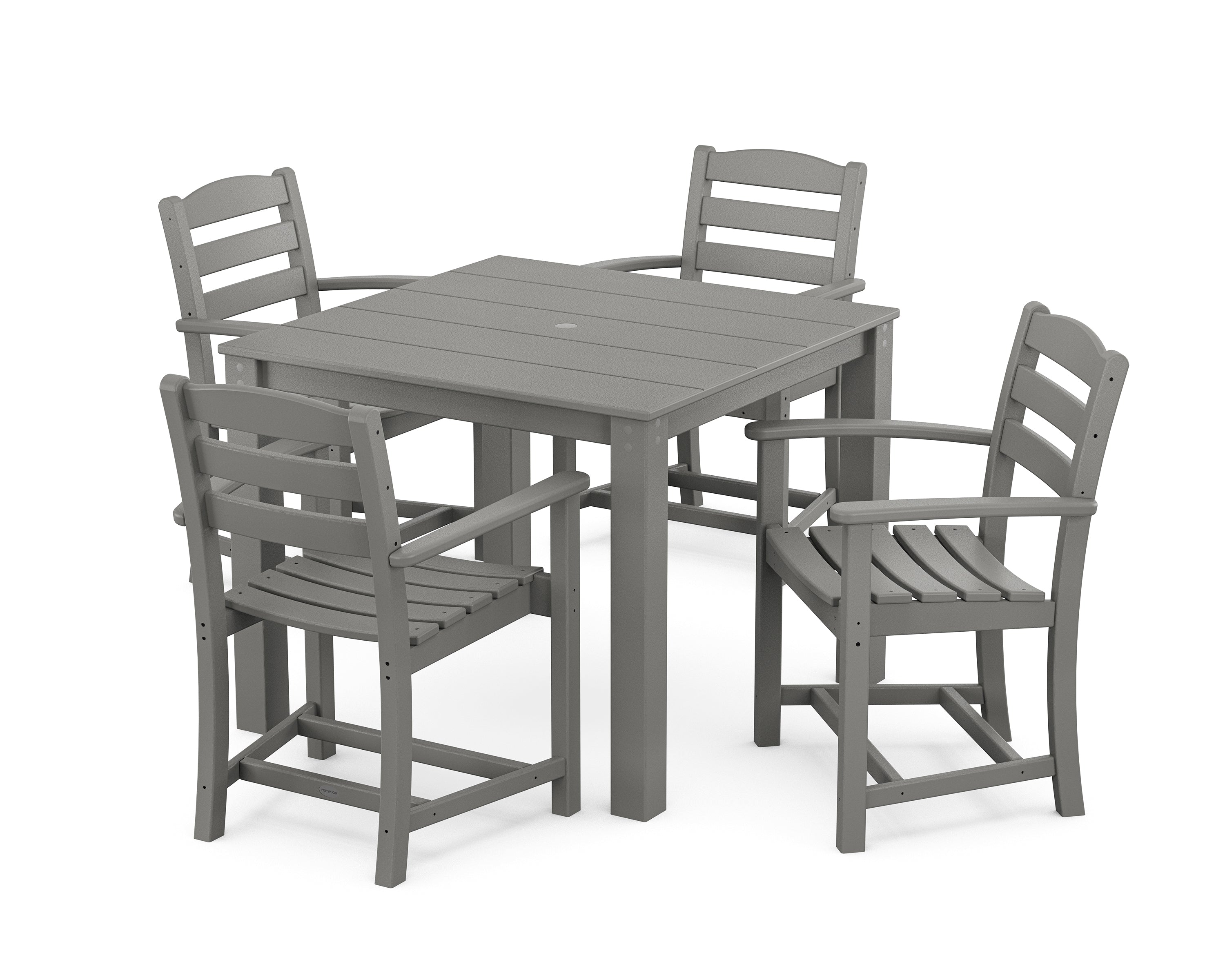 POLYWOOD La Casa Cafe' 5-Piece Parsons Dining Set in Slate Grey
