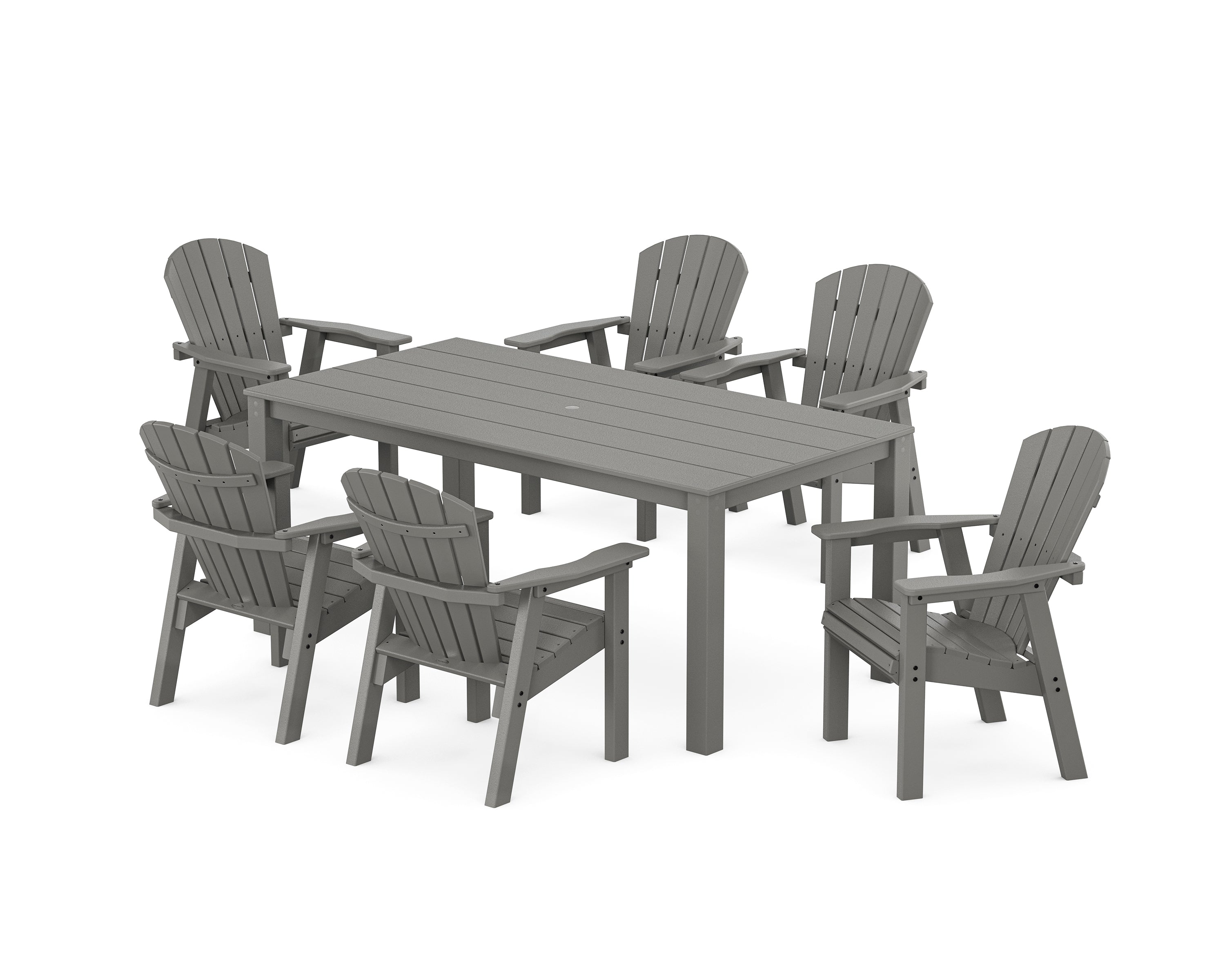 POLYWOOD Seashell 7-Piece Parsons Dining Set in Slate Grey