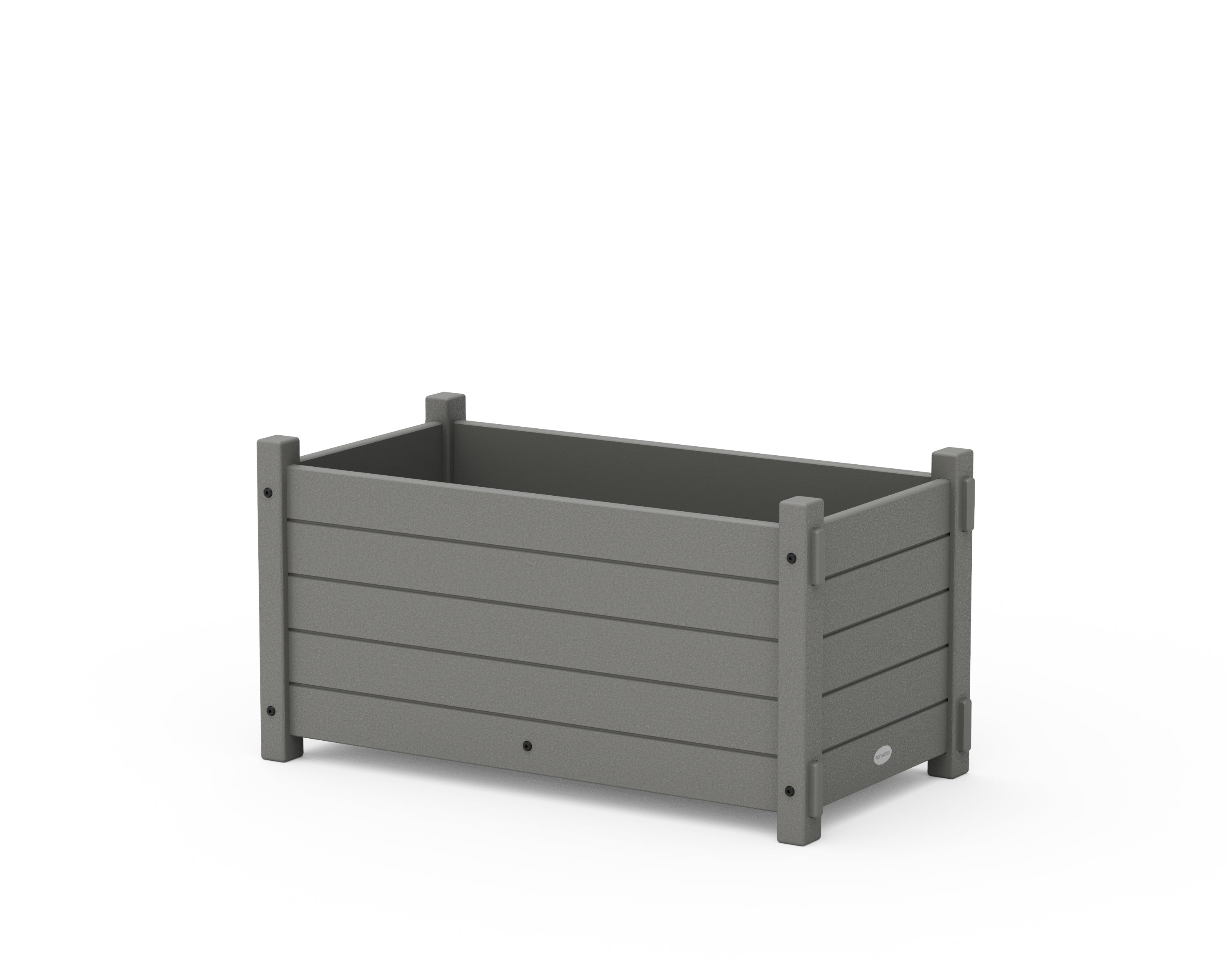 POLYWOOD Nautical Rectangle Double Planter Box in Slate Grey