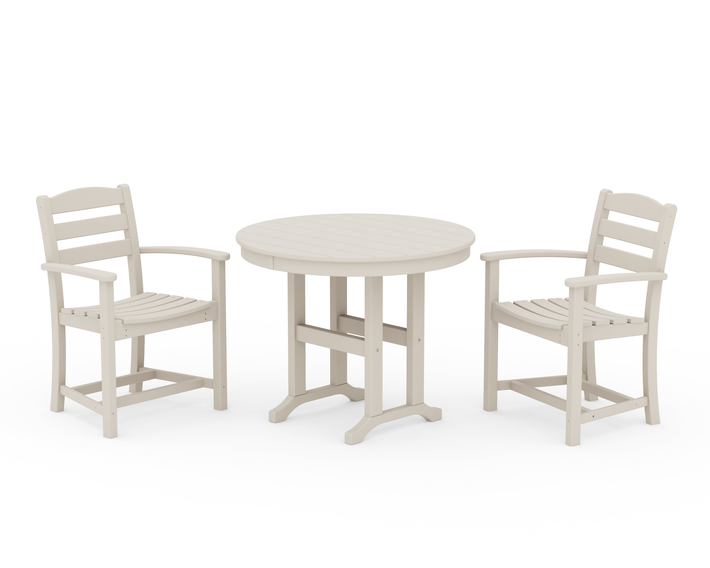 POLYWOOD La Casa Café 3-Piece Round Dining Set in Sand
