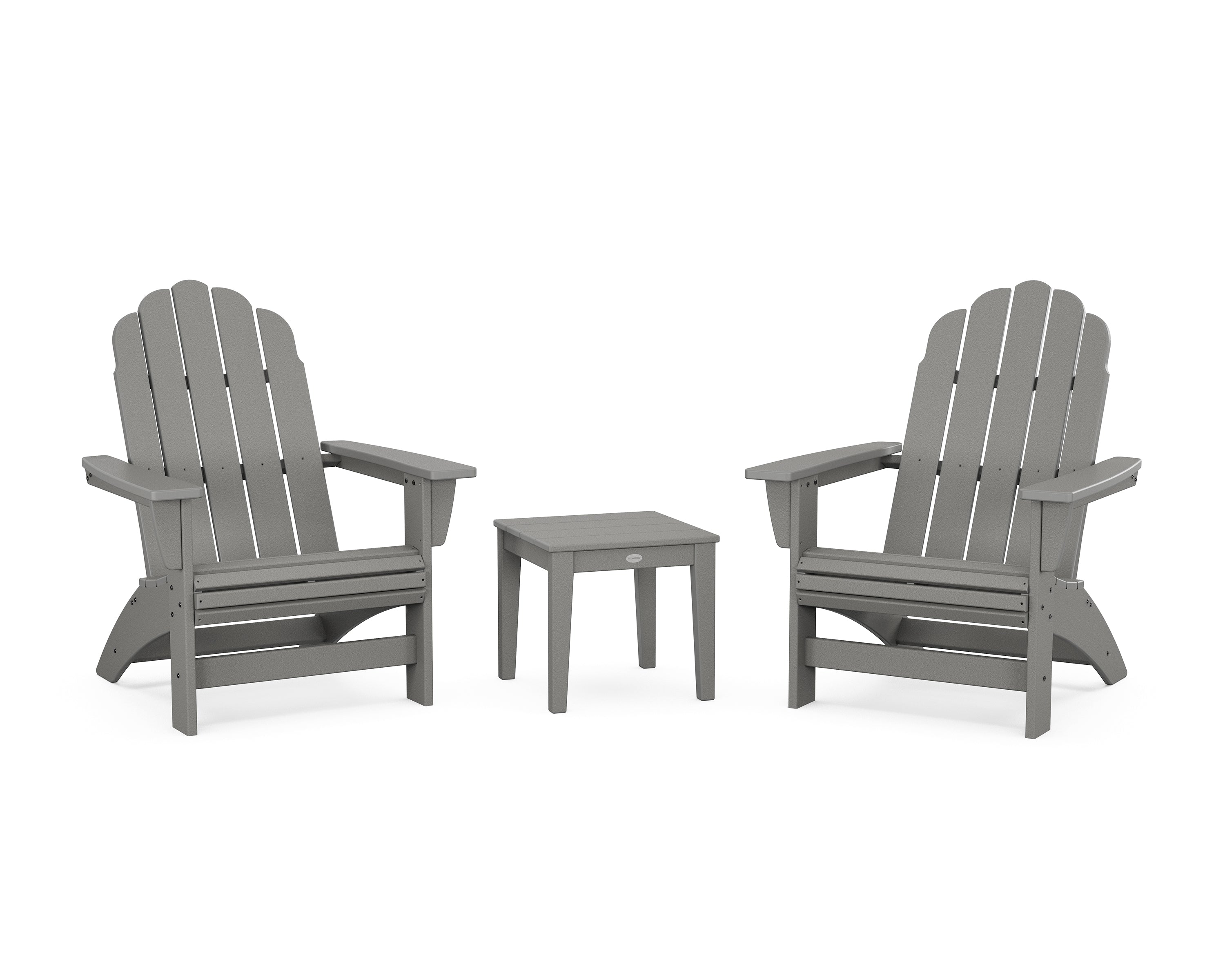 POLYWOOD 3-Piece Vineyard Grand Adirondack Set in Slate Grey