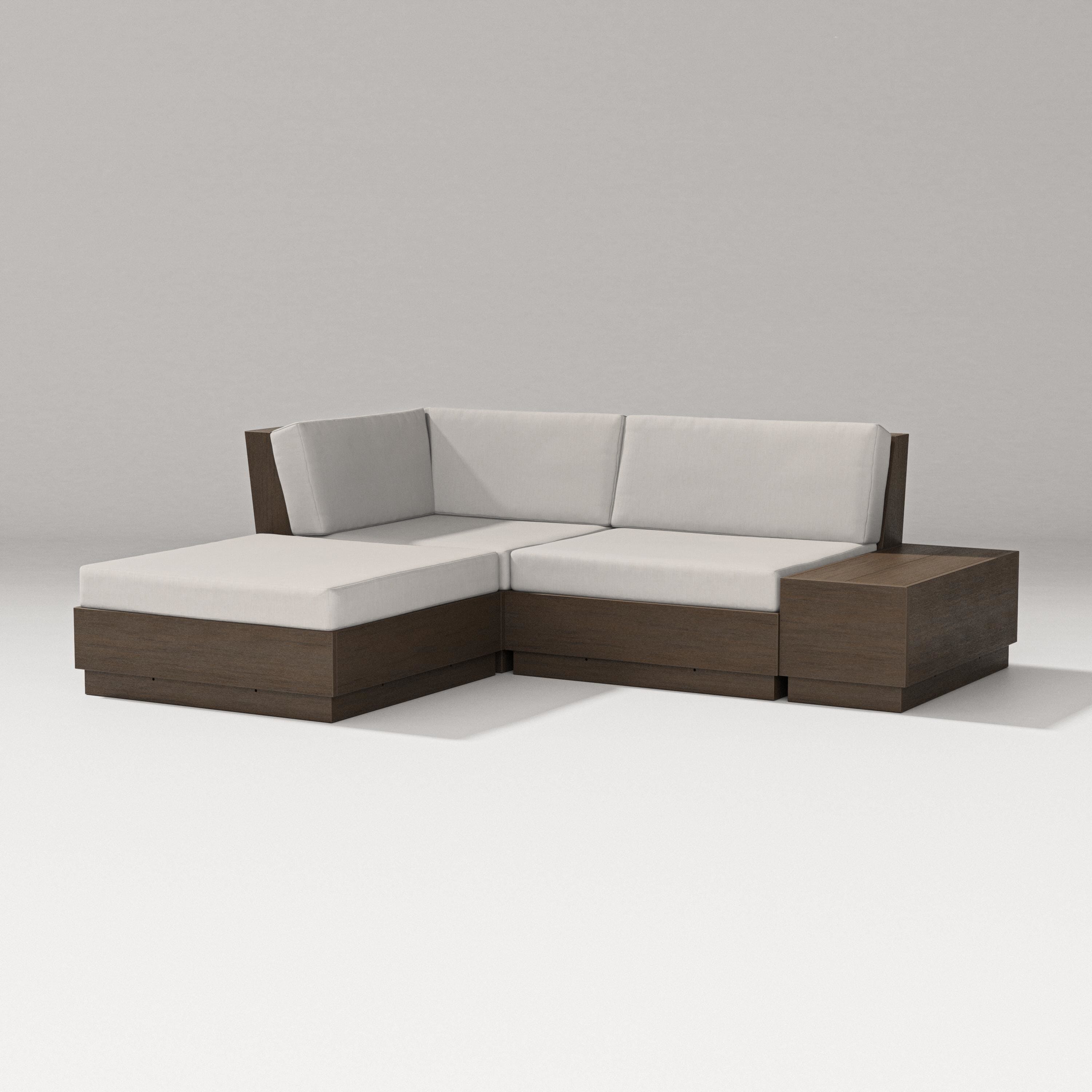PW Designer Series Elevate Loveseat Sectional with Chaise in Kona / Cast Ash