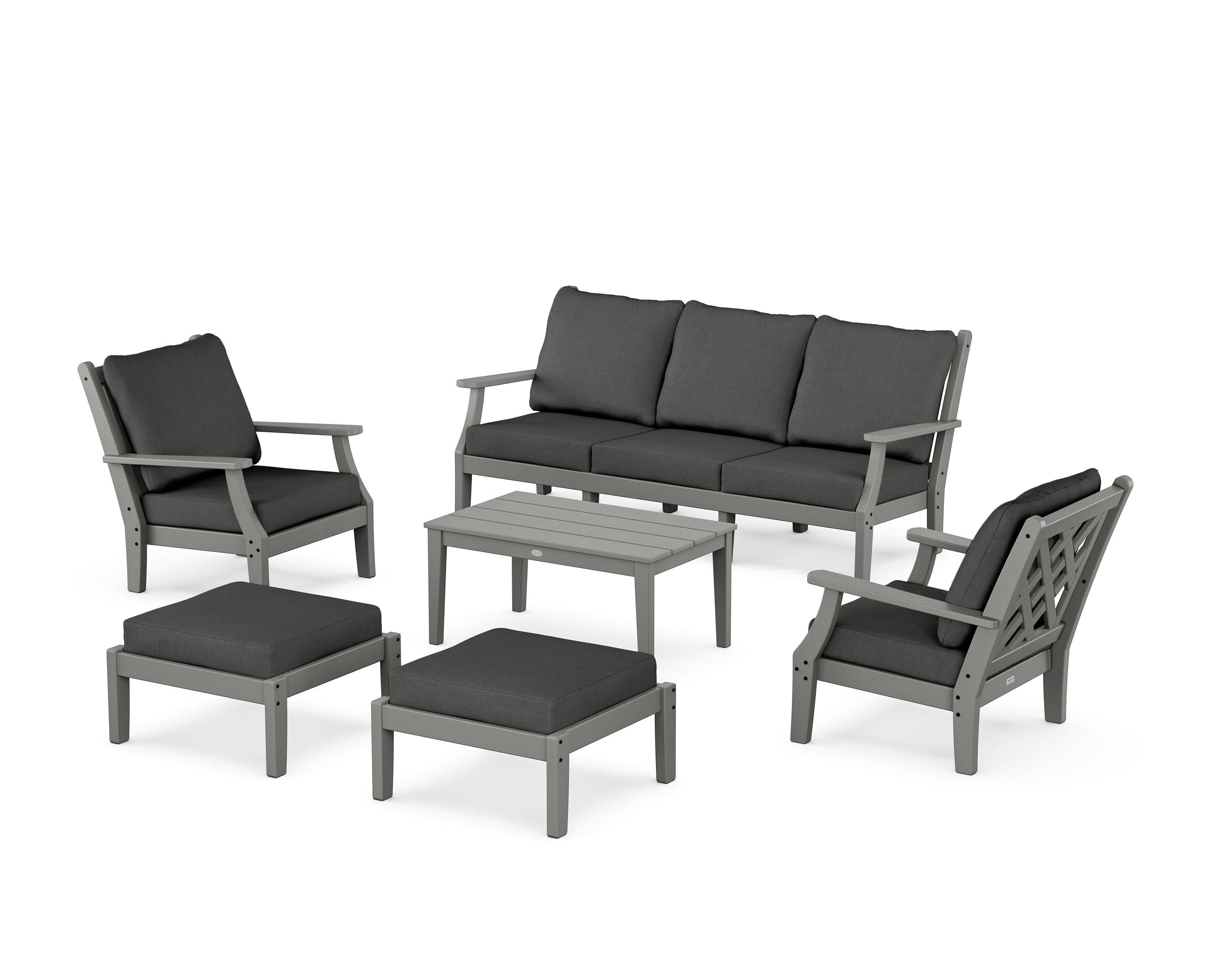 Country Living Wovendale 6-Piece Lounge Sofa Set in Slate Grey / Spectrum Carbon