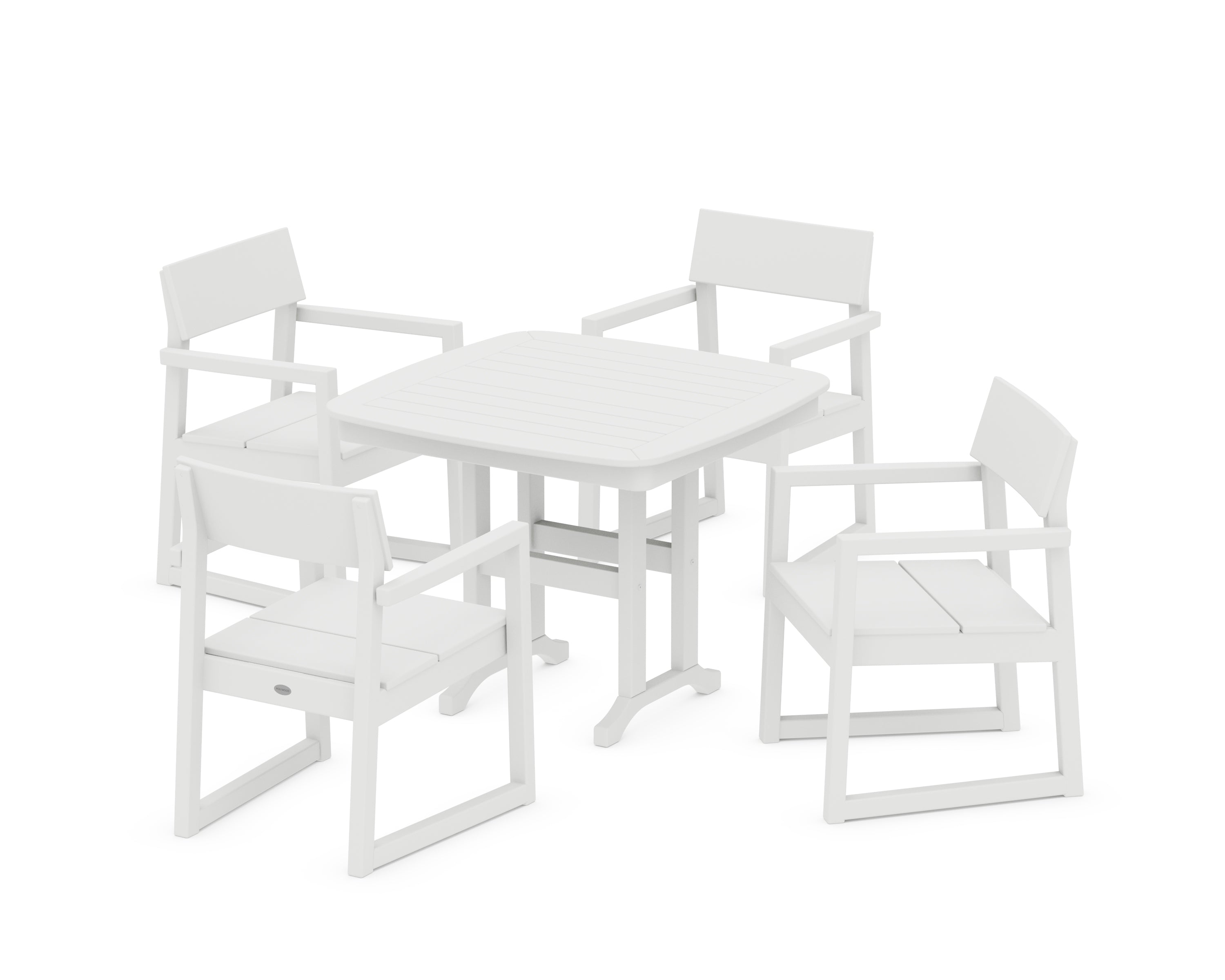 POLYWOOD EDGE 5-Piece Dining Set in White