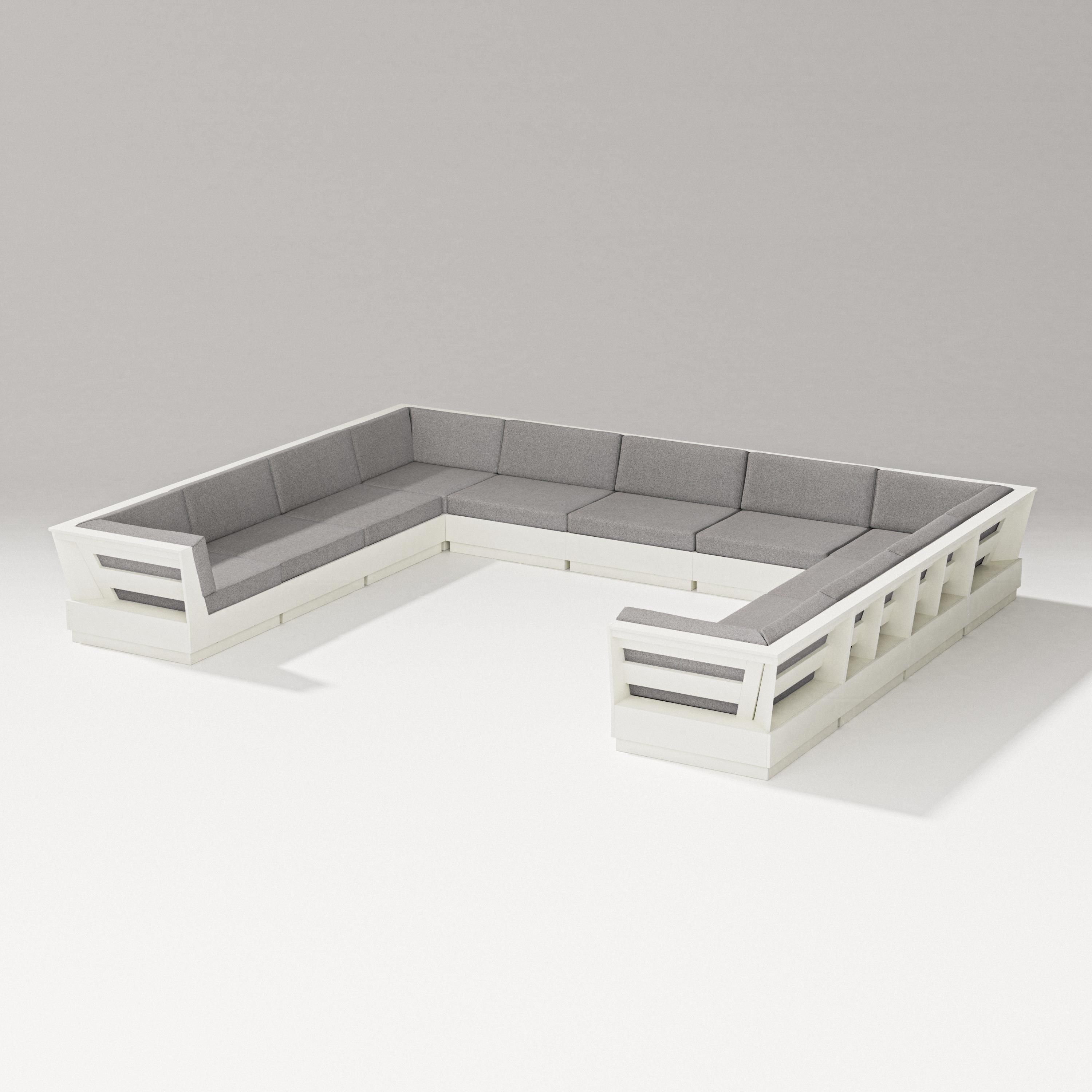 PW Designer Series Elevate Large U-Shaped Sectional in Vintage White / Grey Mist