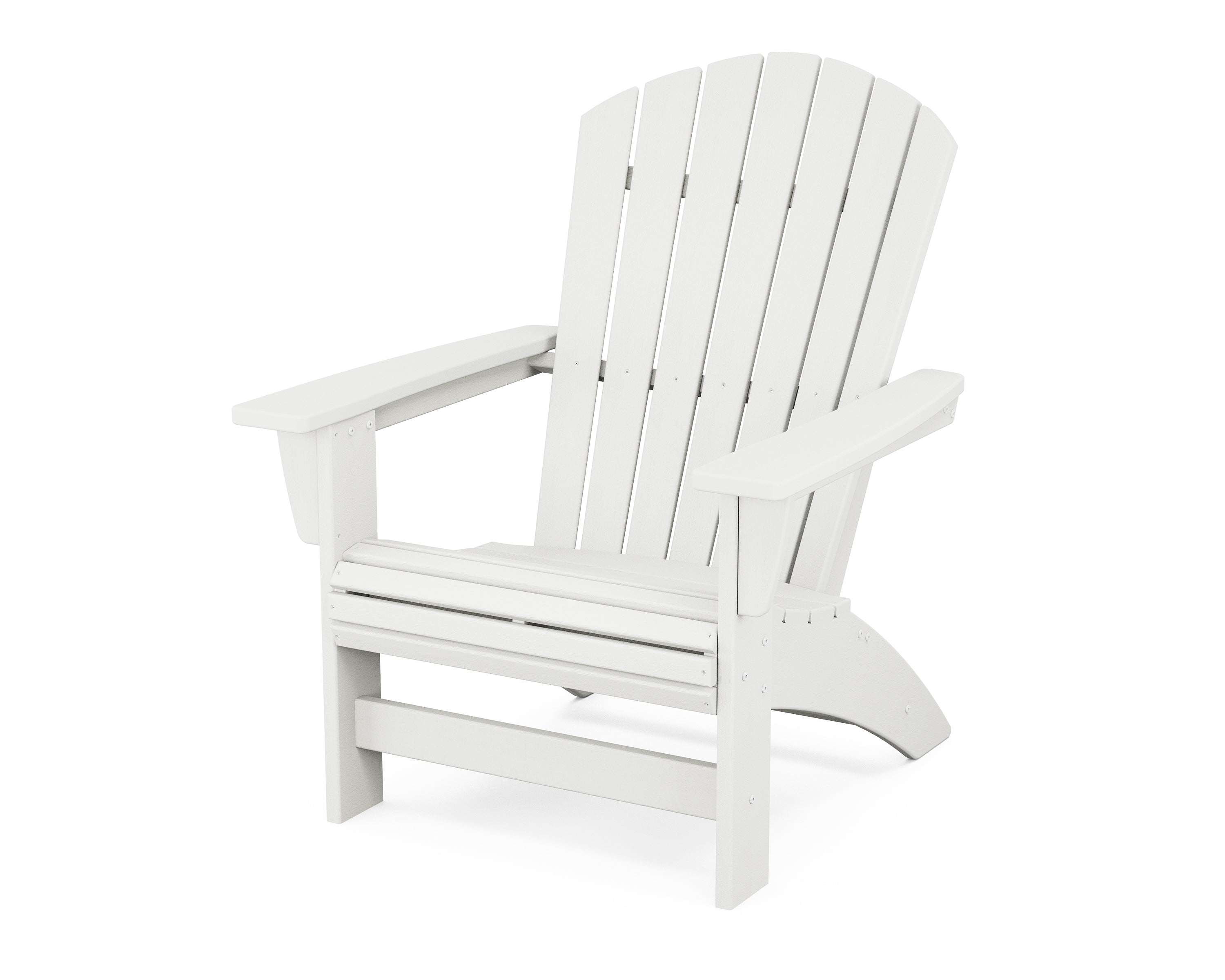 POLYWOOD Nautical Grand Adirondack Chair in Vintage White