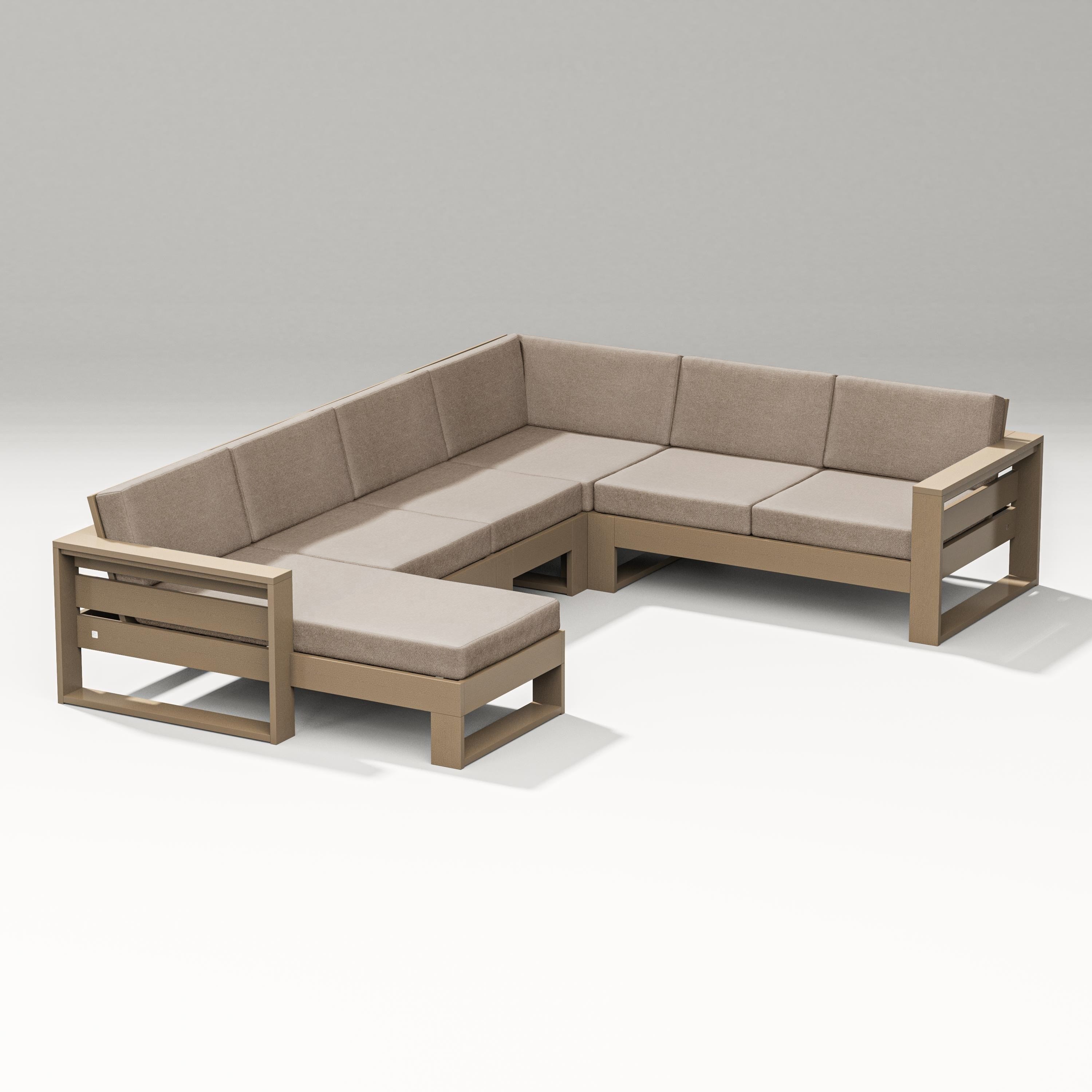 PW Designer Series Latitude Corner Sectional with Left Chaise in Vintage Sahara / Spiced Burlap