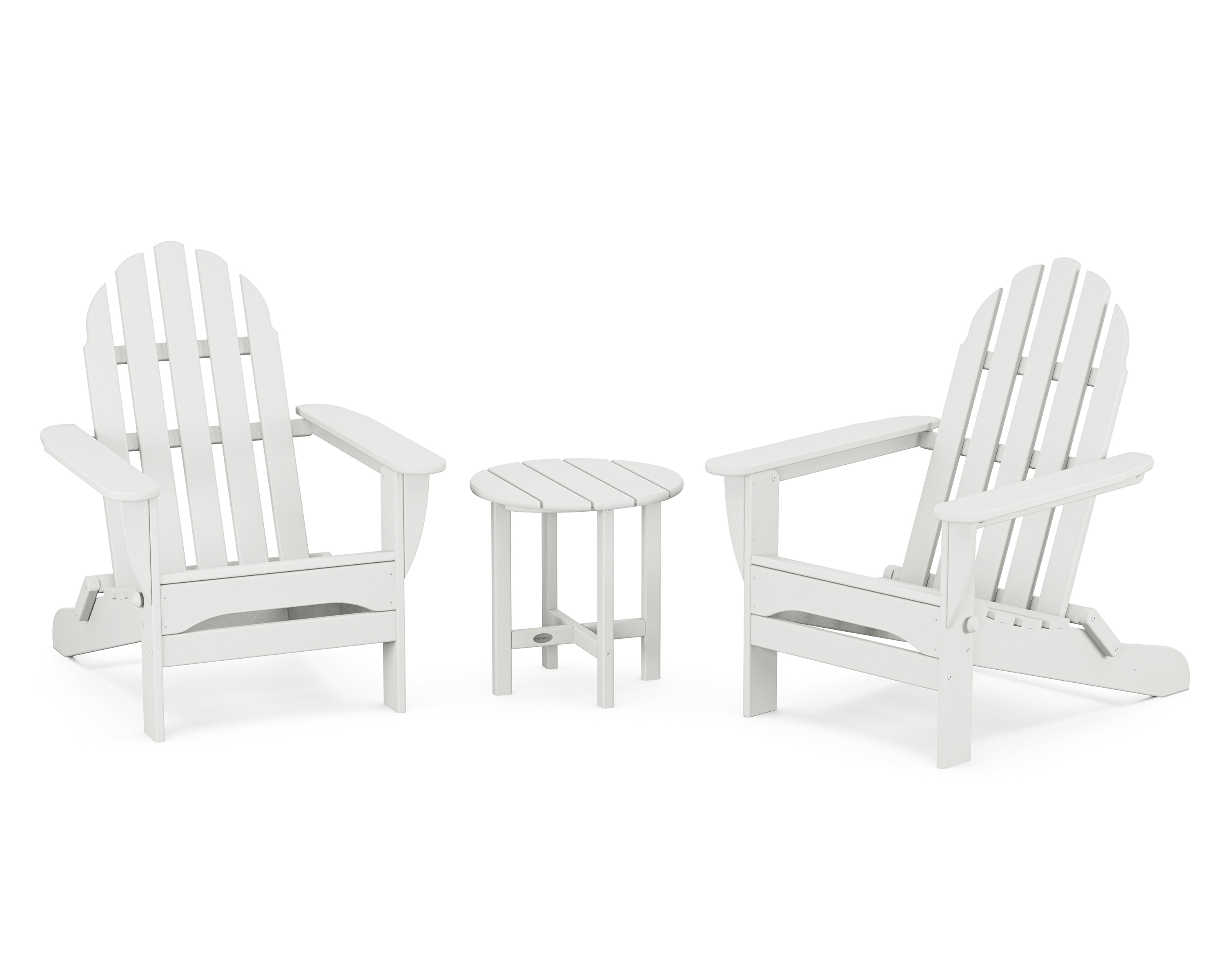 POLYWOOD Classic Folding Adirondack 3-Piece Set in White