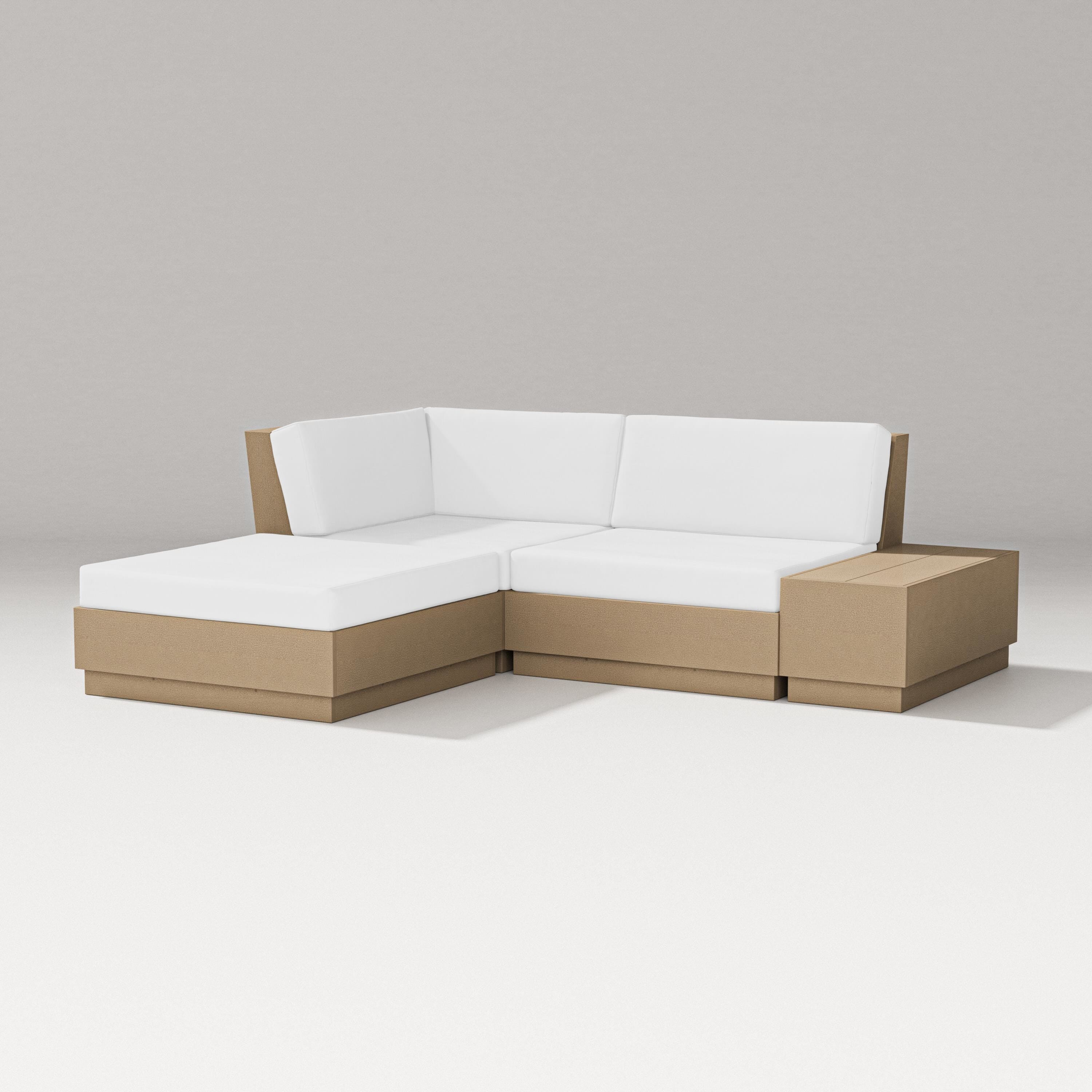 PW Designer Series Elevate Loveseat Sectional with Chaise in Vintage Sahara / Natural