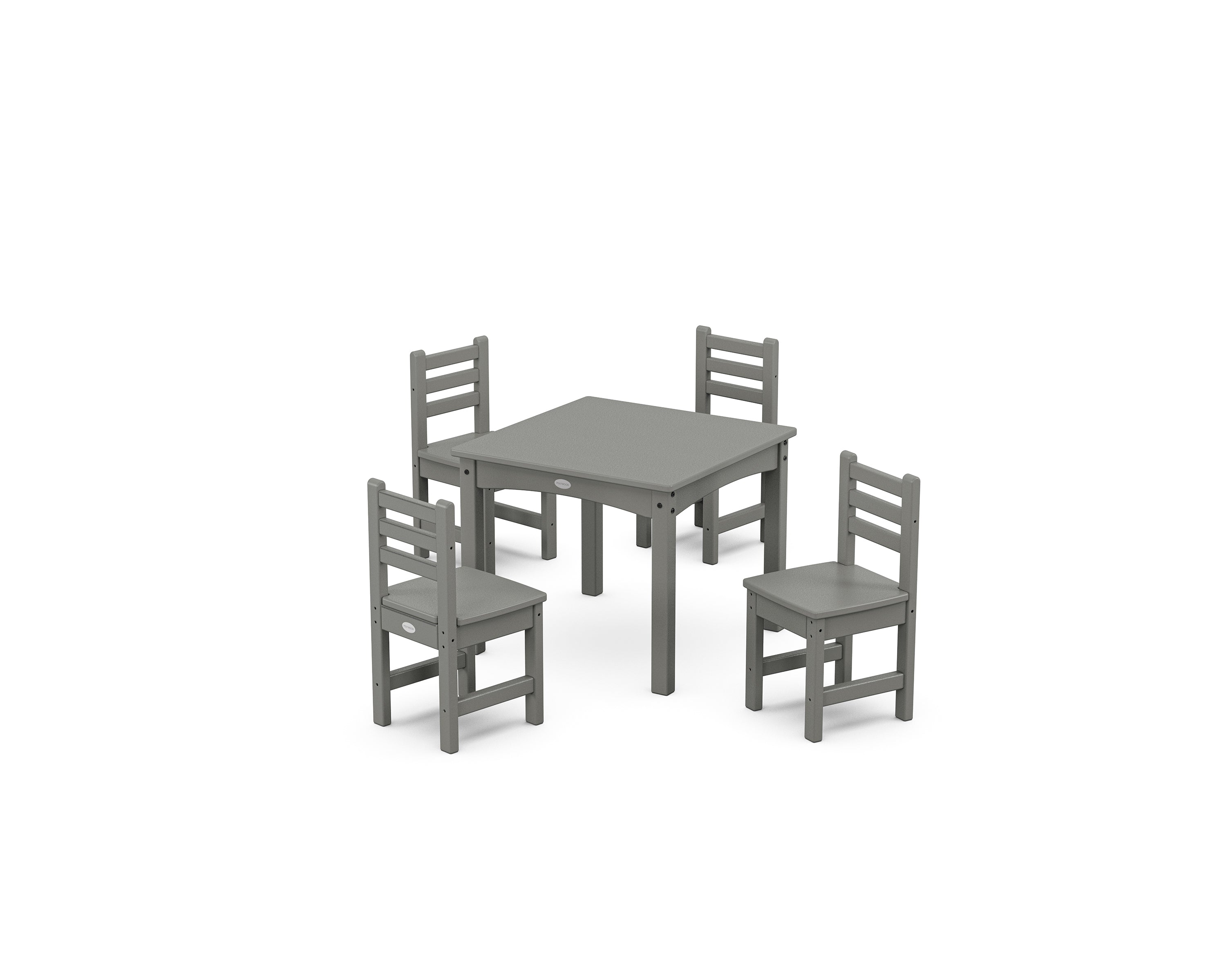 POLYWOOD Lakeside Toddler 5-Piece Dining Set in Slate Grey