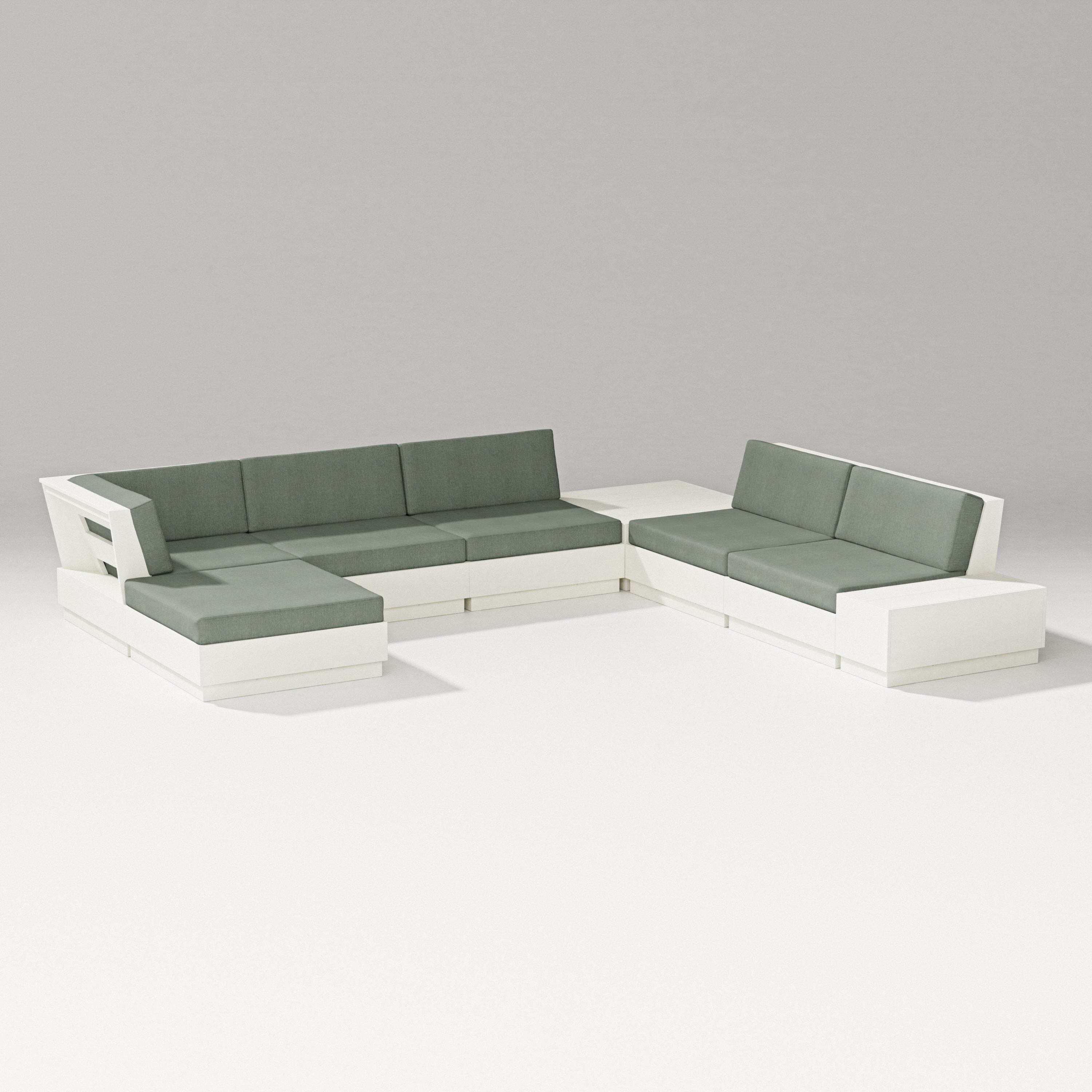 PW Designer Series Elevate 8-Piece Corner Sectional in Vintage White / Cast Sage