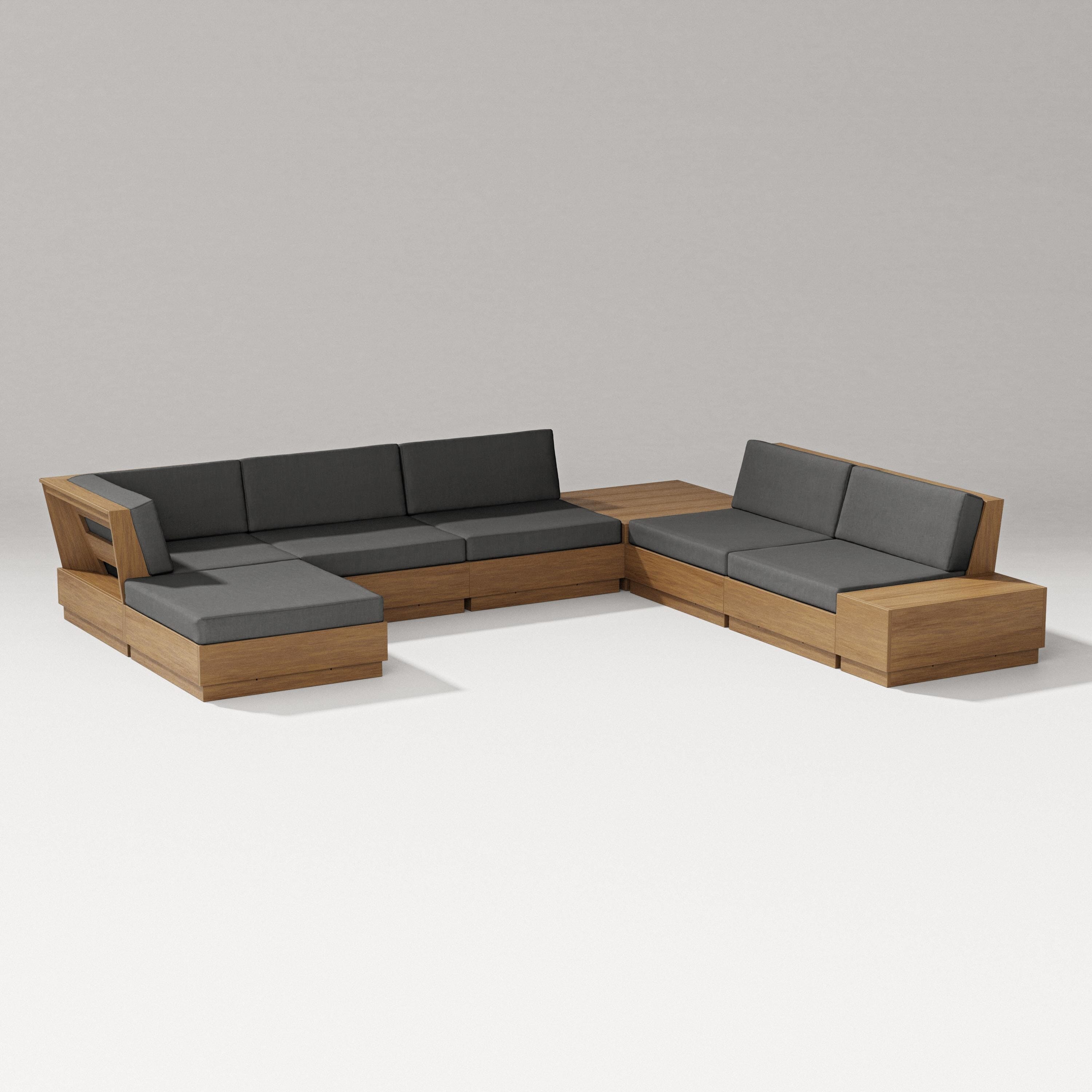 PW Designer Series Elevate 8-Piece Corner Sectional in Natural / Spectrum Carbon