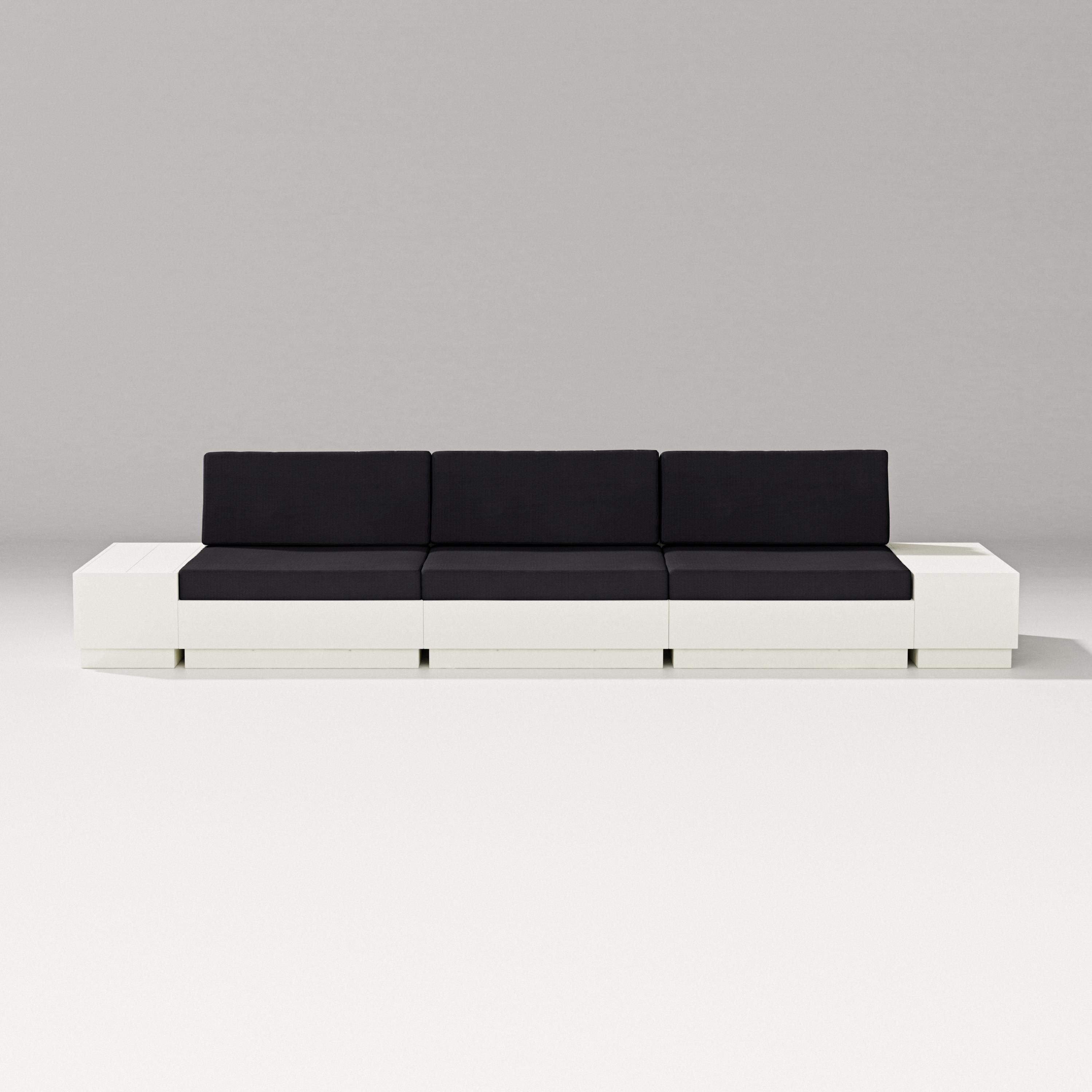 PW Designer Series Elevate Straight Sectional in Vintage White / Midnight Linen