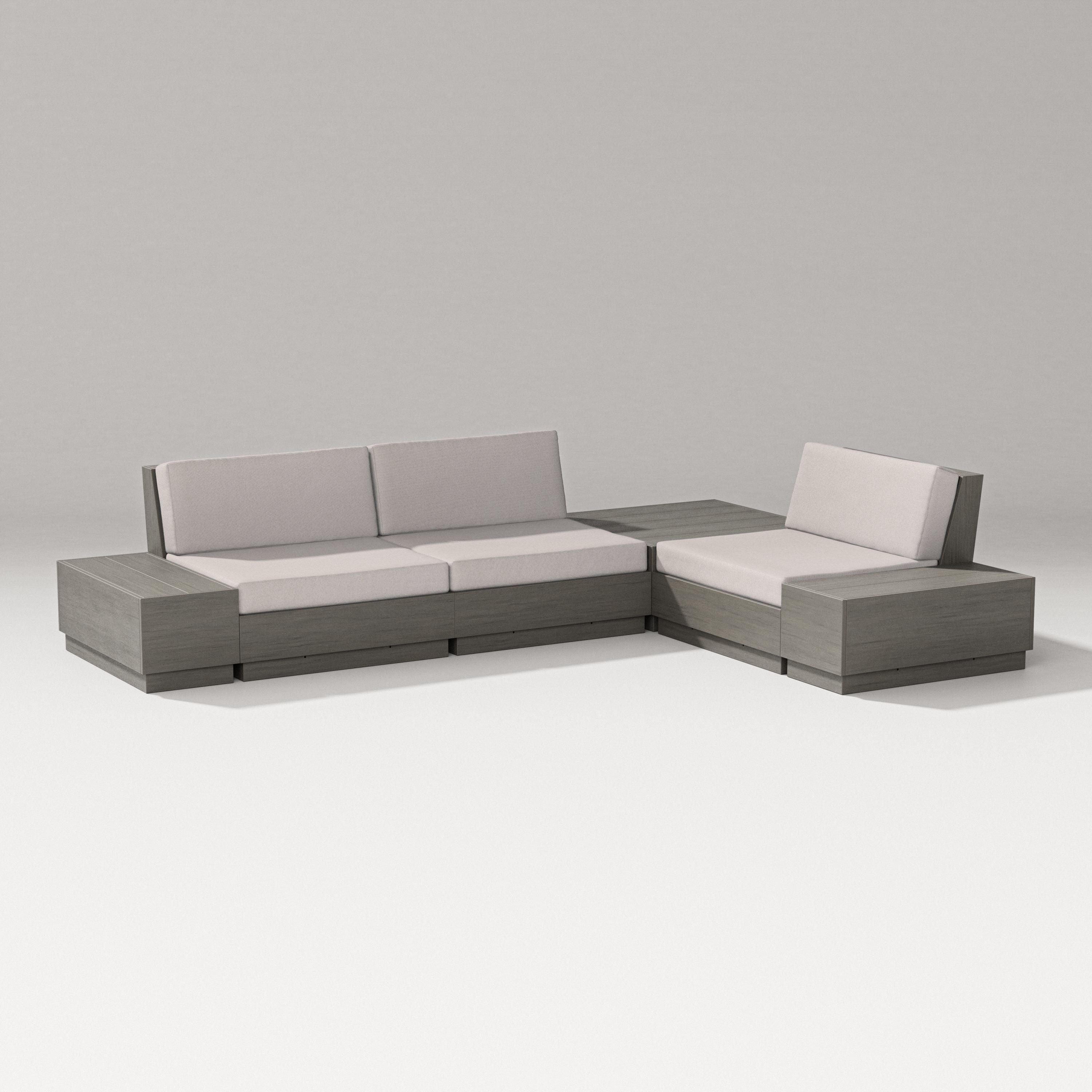 PW Designer Series Elevate 6-Piece Corner Sectional in Driftwood / Dune Burlap