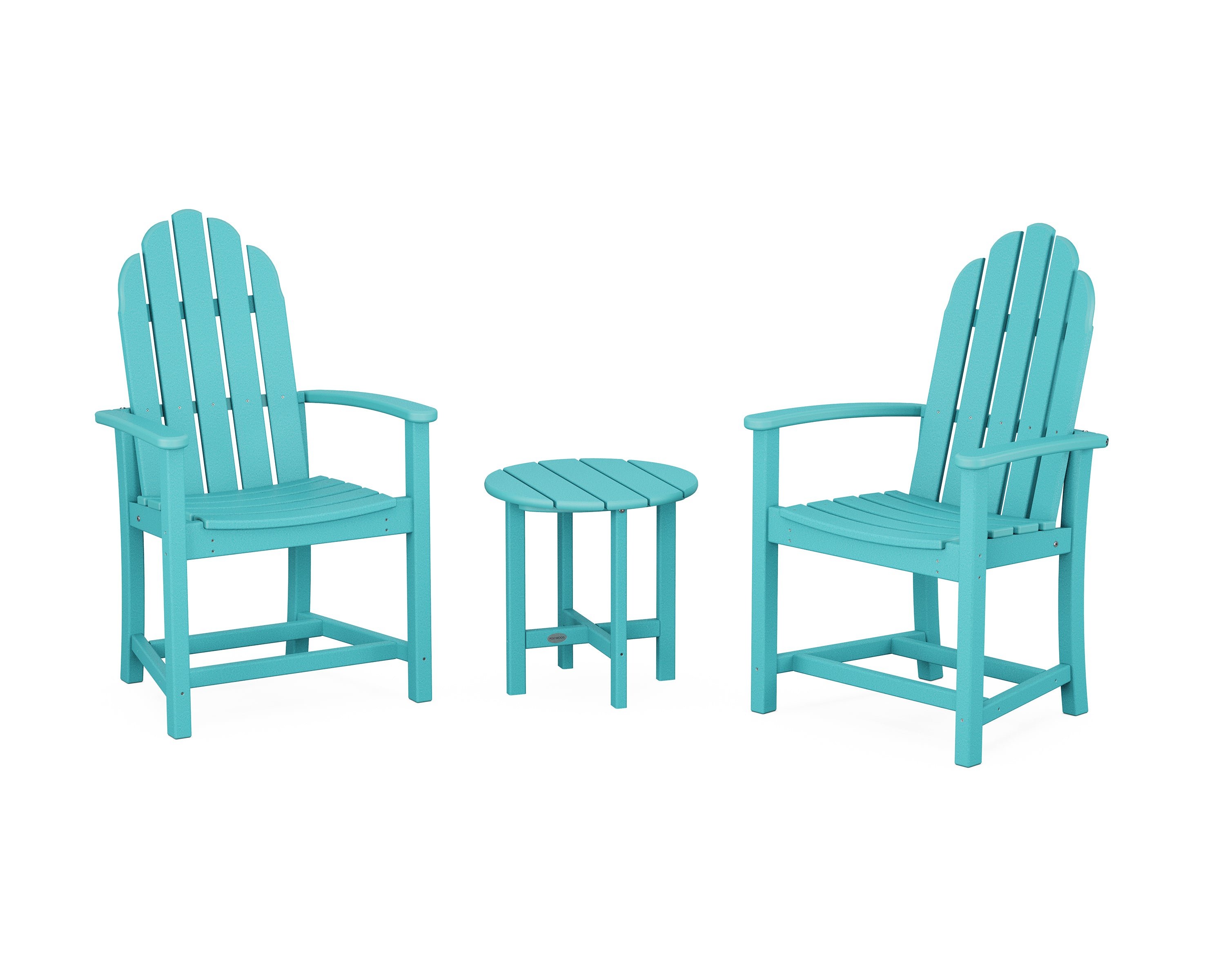 POLYWOOD Classic 3-Piece Upright Adirondack Chair Set in Aruba