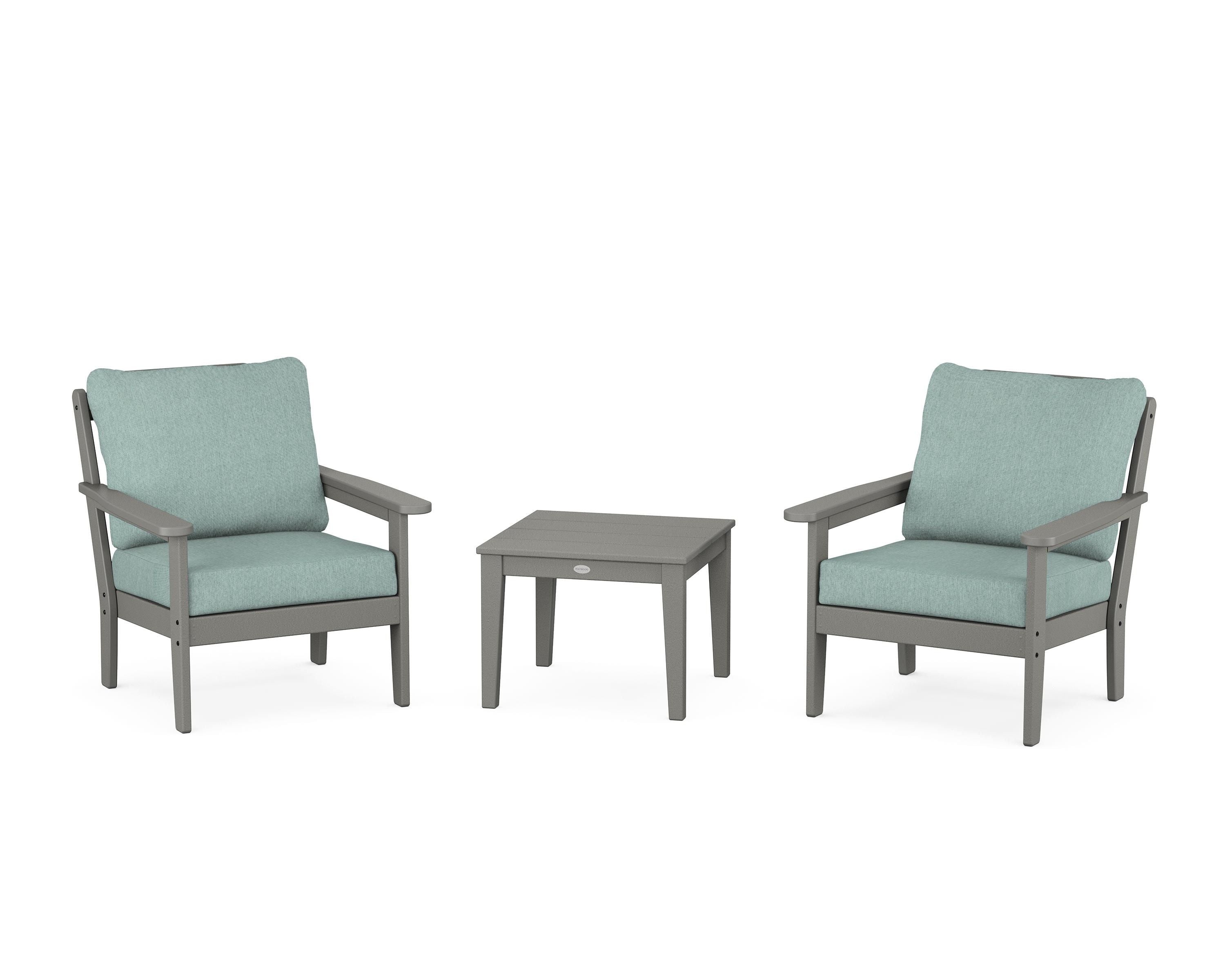 Country Living Cottage 3-Piece Deep Seating Set in Slate Grey / Glacier Spa