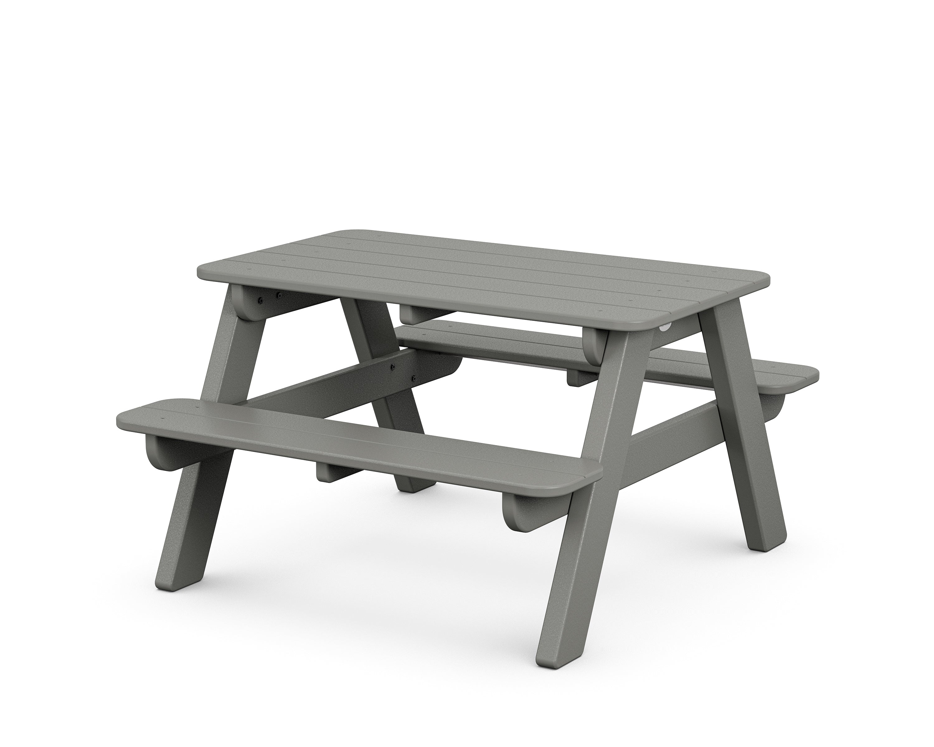 POLYWOOD Kids Outdoor Picnic Table in Slate Grey