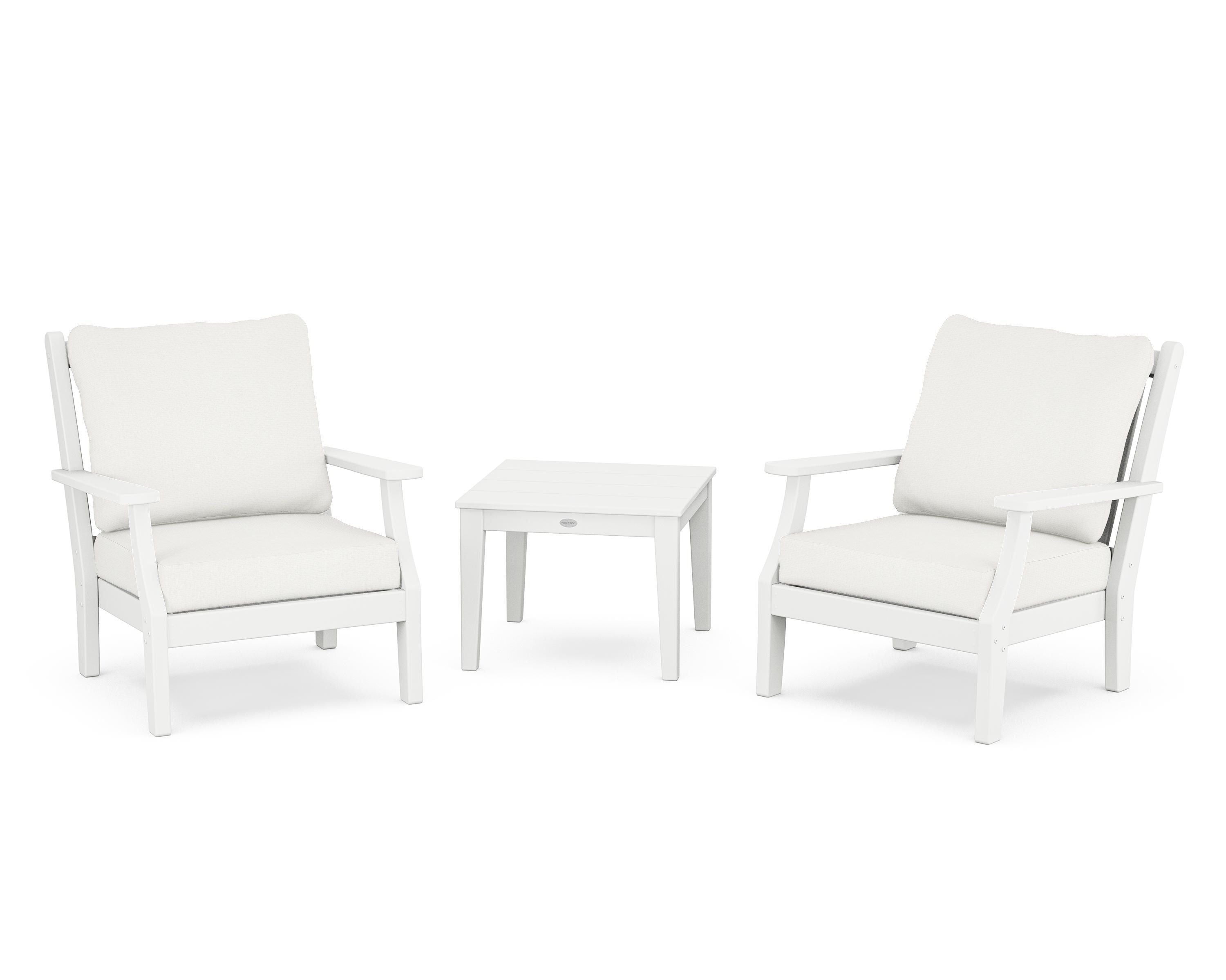 Country Living Wovendale 3-Piece Deep Seating Set in White / Natural Linen