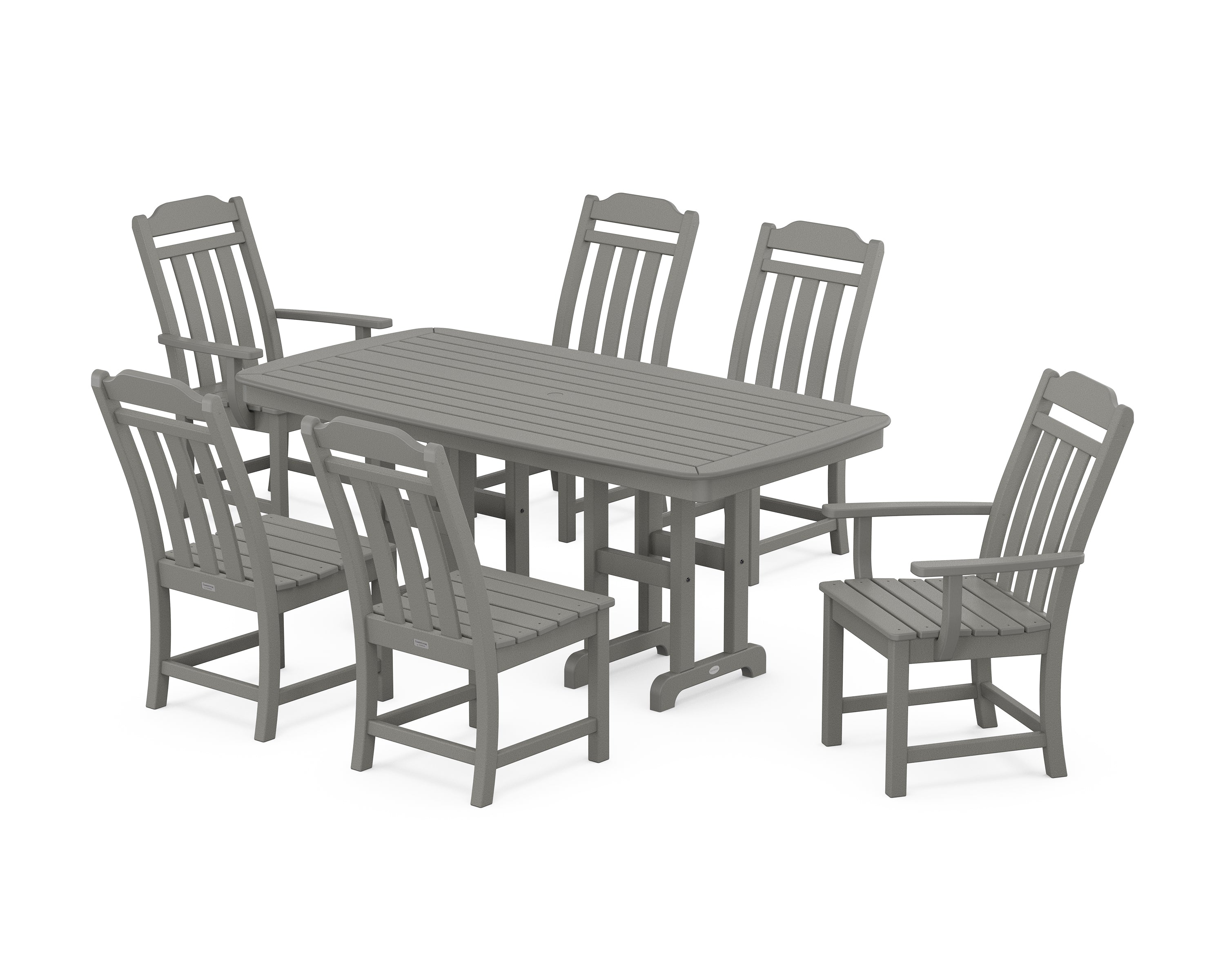 Polywood Country Living 7-Piece Dining Set in Slate Grey