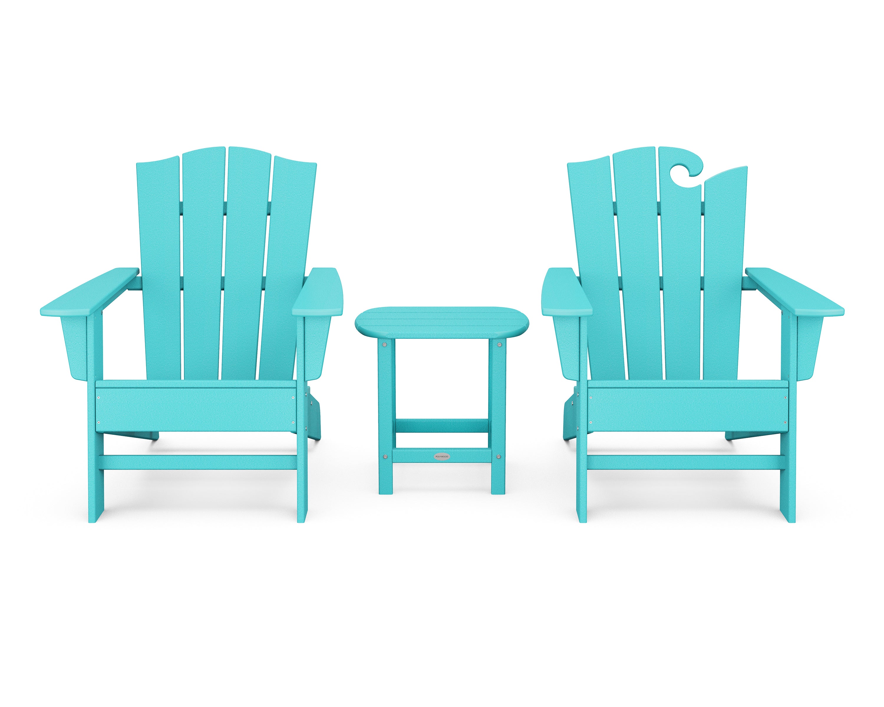 POLYWOOD Wave Collection 3-Piece Set in Aruba